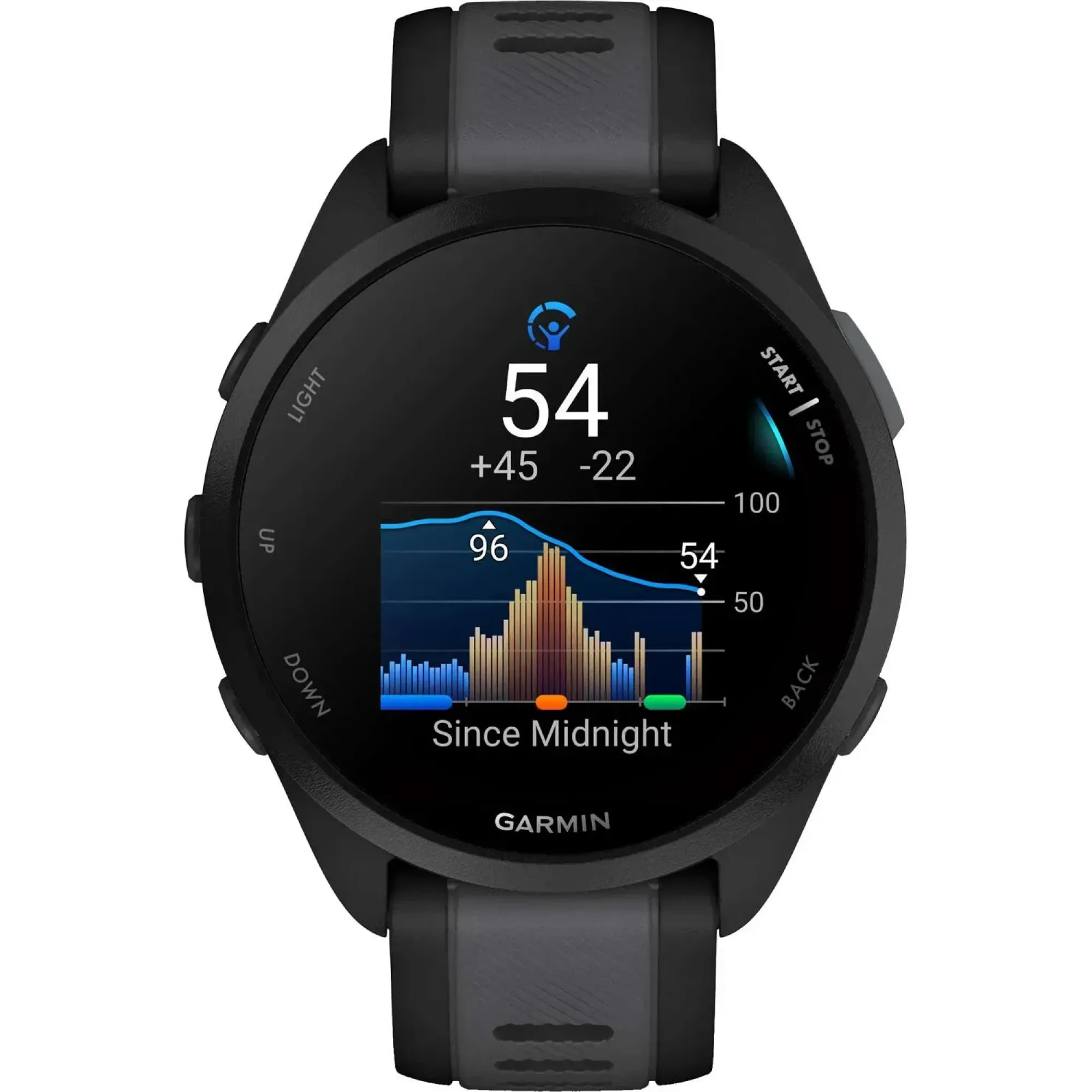 Смарт-годинник Garmin Forerunner 165, чорний/сланцево-сірий силіконовий ремінець - 4 - Robinzon.ua