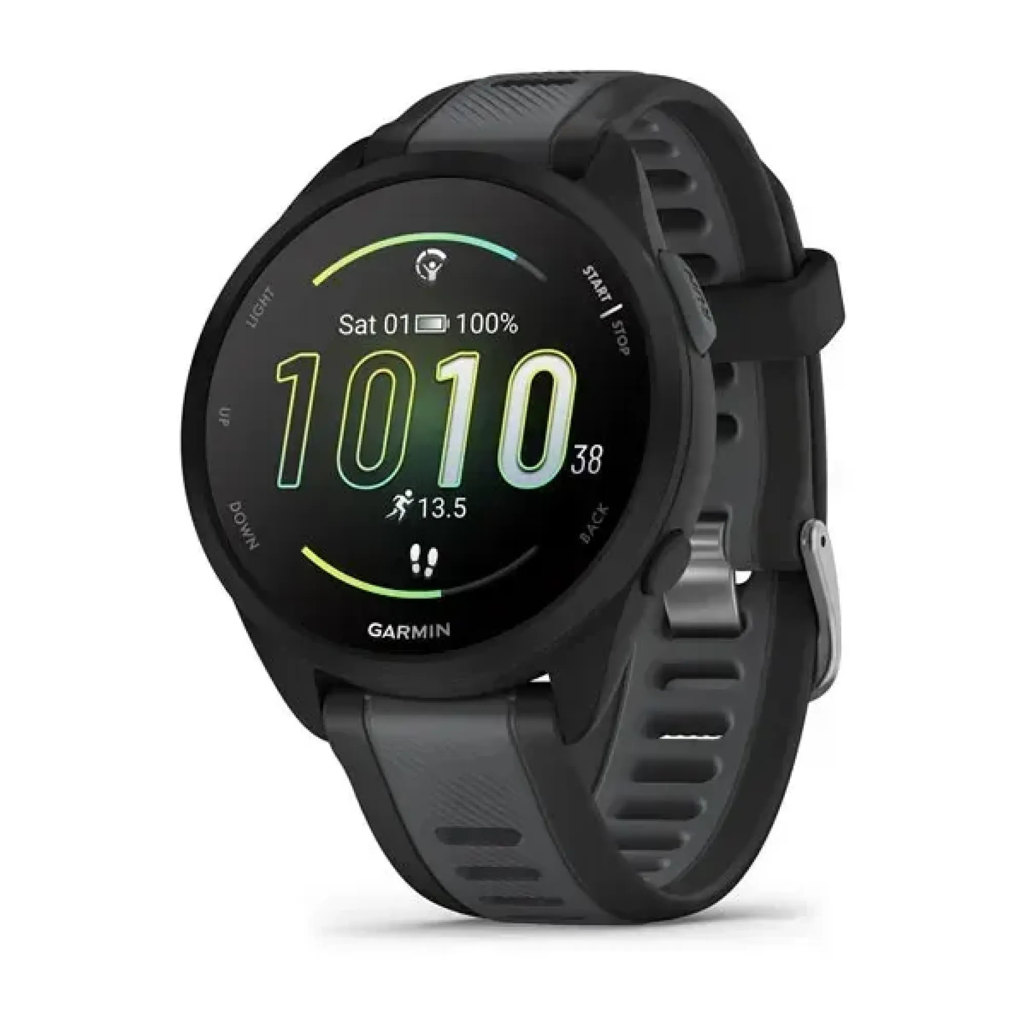 Смарт-годинник Garmin Forerunner 165, чорний/сланцево-сірий силіконовий ремінець - Robinzon.ua