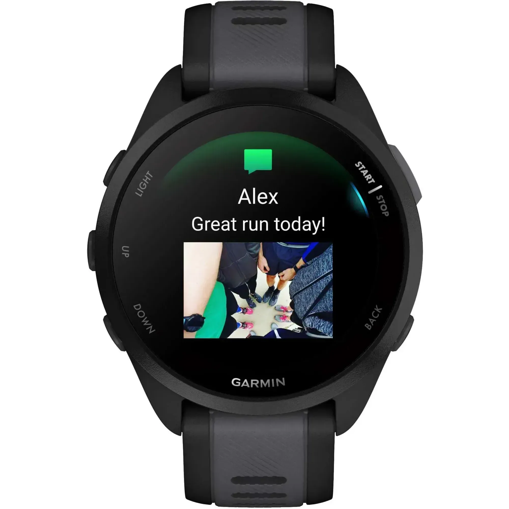 Смарт-часы Garmin Forerunner 165 Music, черный/сланцево-серый силиконовый ремешок - 6 - Robinzon.ua