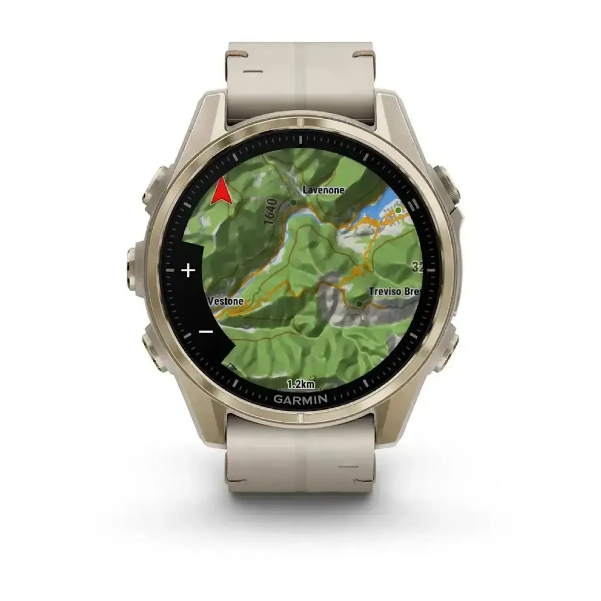 Смарт-годинник Garmin Fenix 8 – 43 мм, AMOLED Sapphire, золотистий зі шкіряним ремінцем кольору сірий вапняк - 6 - Robinzon.ua