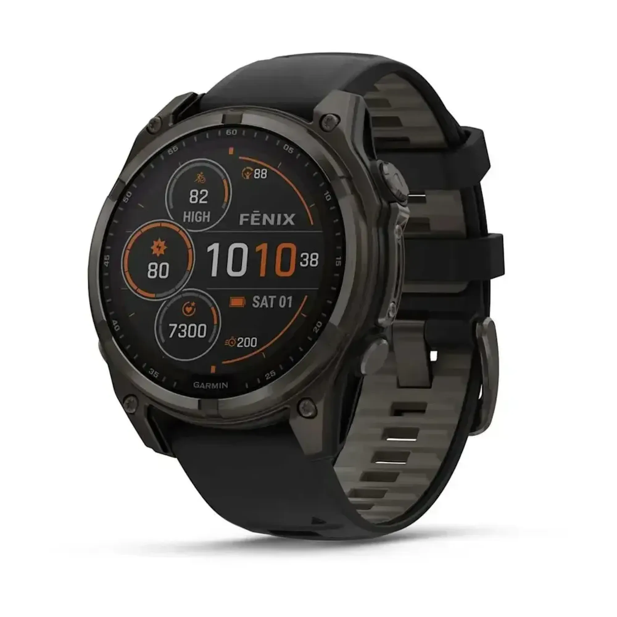 Смарт-годинник Garmin Fenix 8 – 47 мм, Solar Sapphire, титан з DLC-покриттям Carbon Gray та силіконовим ремінцем чорного/сірого кольору - Robinzon.ua