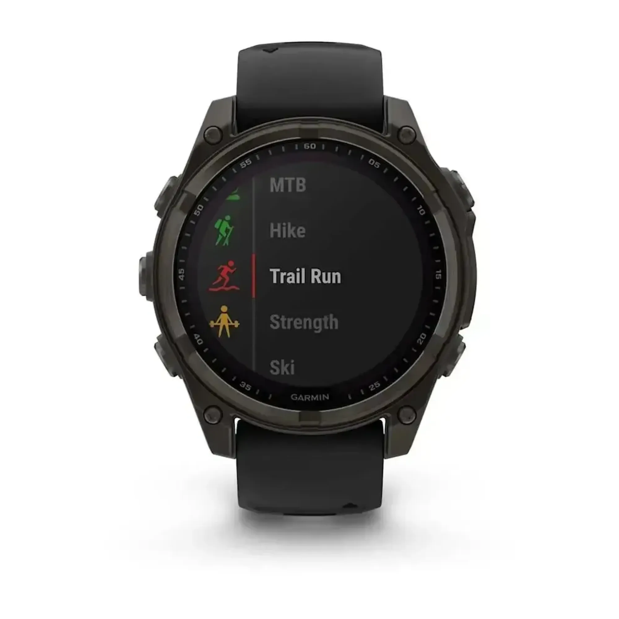 Смарт-годинник Garmin Fenix 8 – 47 мм, Solar Sapphire, титан з DLC-покриттям Carbon Gray та силіконовим ремінцем чорного/сірого кольору - 6 - Robinzon.ua