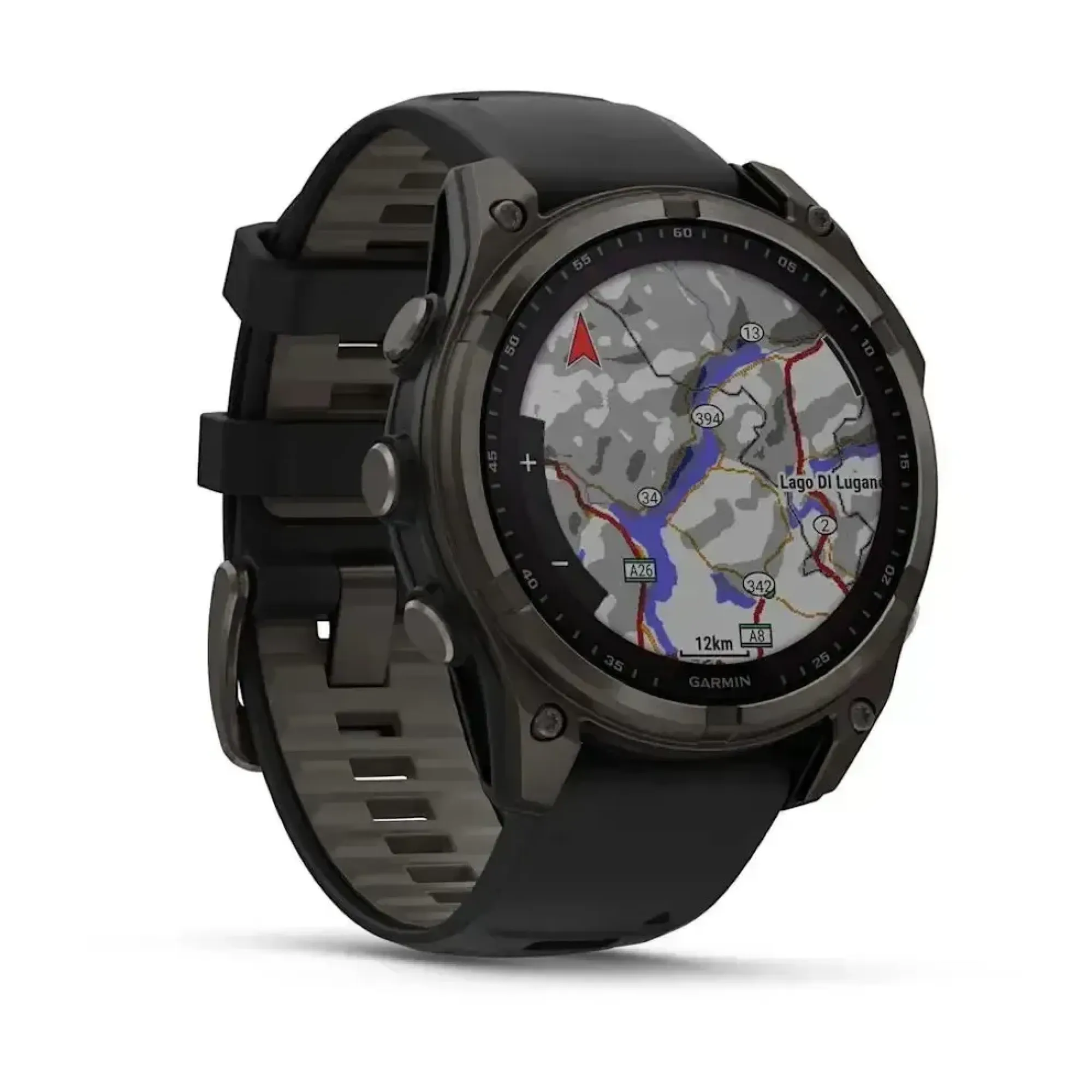 Смарт-годинник Garmin Fenix 8 – 47 мм, Solar Sapphire, титан з DLC-покриттям Carbon Gray та силіконовим ремінцем чорного/сірого кольору - 2 - Robinzon.ua