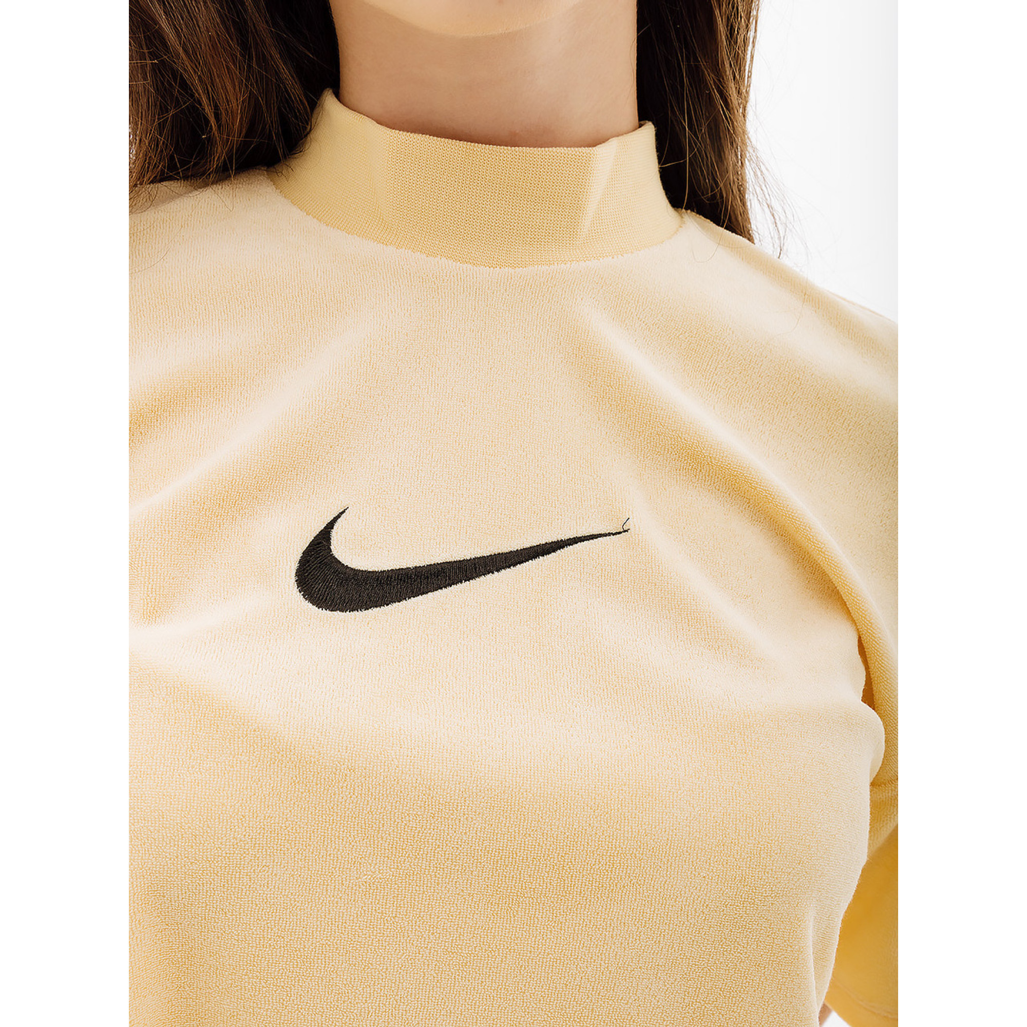 Жіноча Футболка Nike W NSW MOCK SS TEE TRRY MS Жовтий  M (7dFJ4894-294 M) - 1 - Robinzon.ua