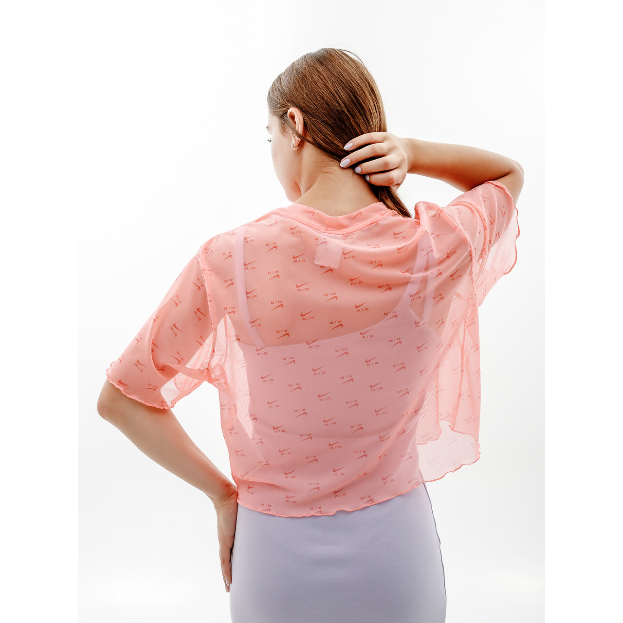 Жіноча Футболка Nike W NSW AIR AOP MESH SS CROP TOP Рожевий  M (7dDV8245-611 M) - 2 - Robinzon.ua