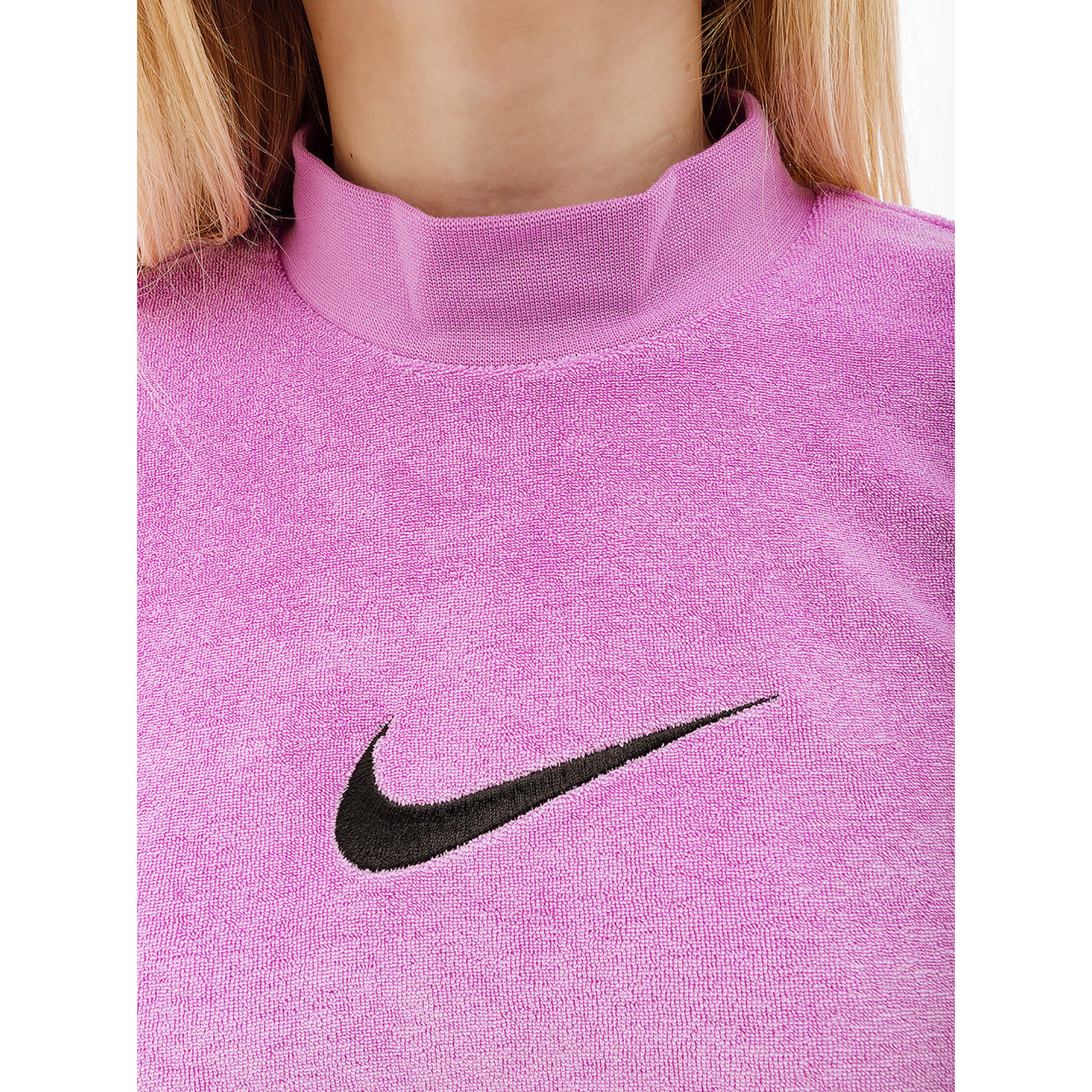 Жіноча Футболка Nike W NSW MOCK SS TEE TRRY MS Фіолетовий L (7dFJ4894-532 L) - 3 - Robinzon.ua