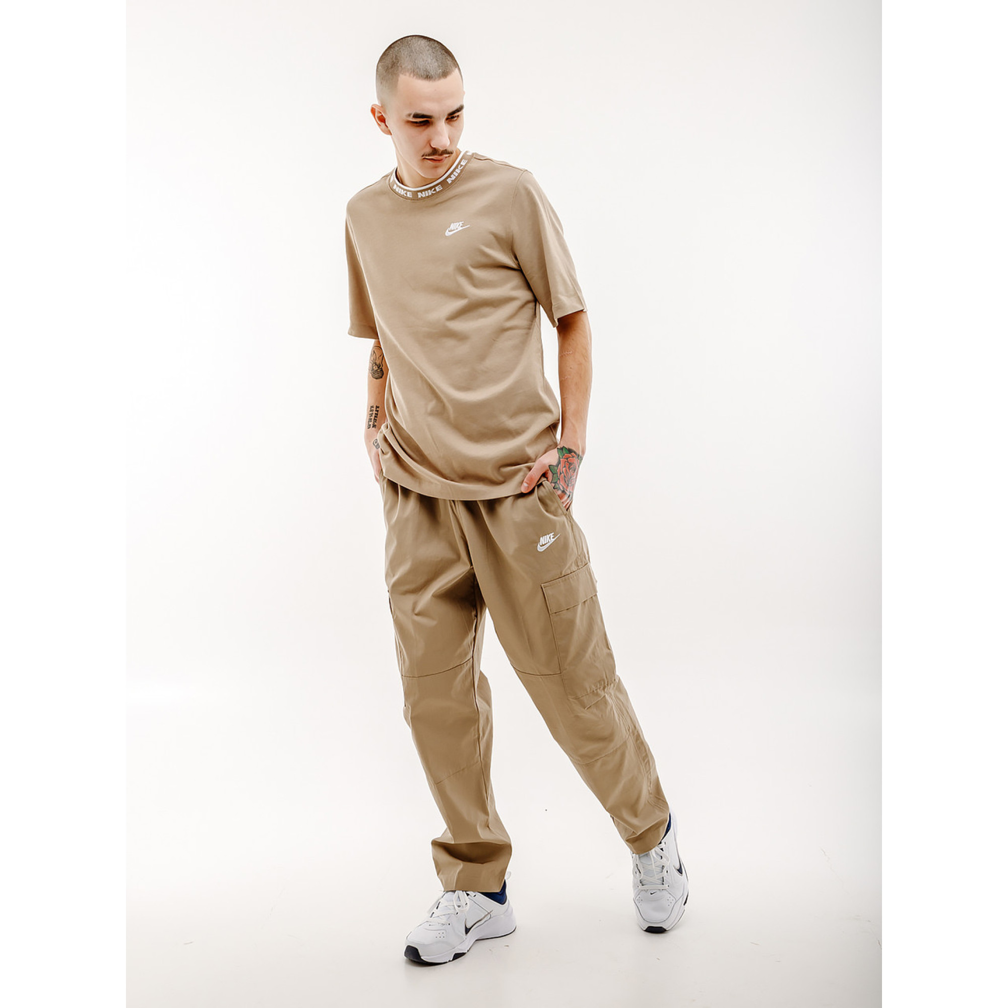 Чоловіча Футболка Nike CLUB LBR SS TOP Бежевий XL (7dFB7309-247 XL) - 3 - Robinzon.ua