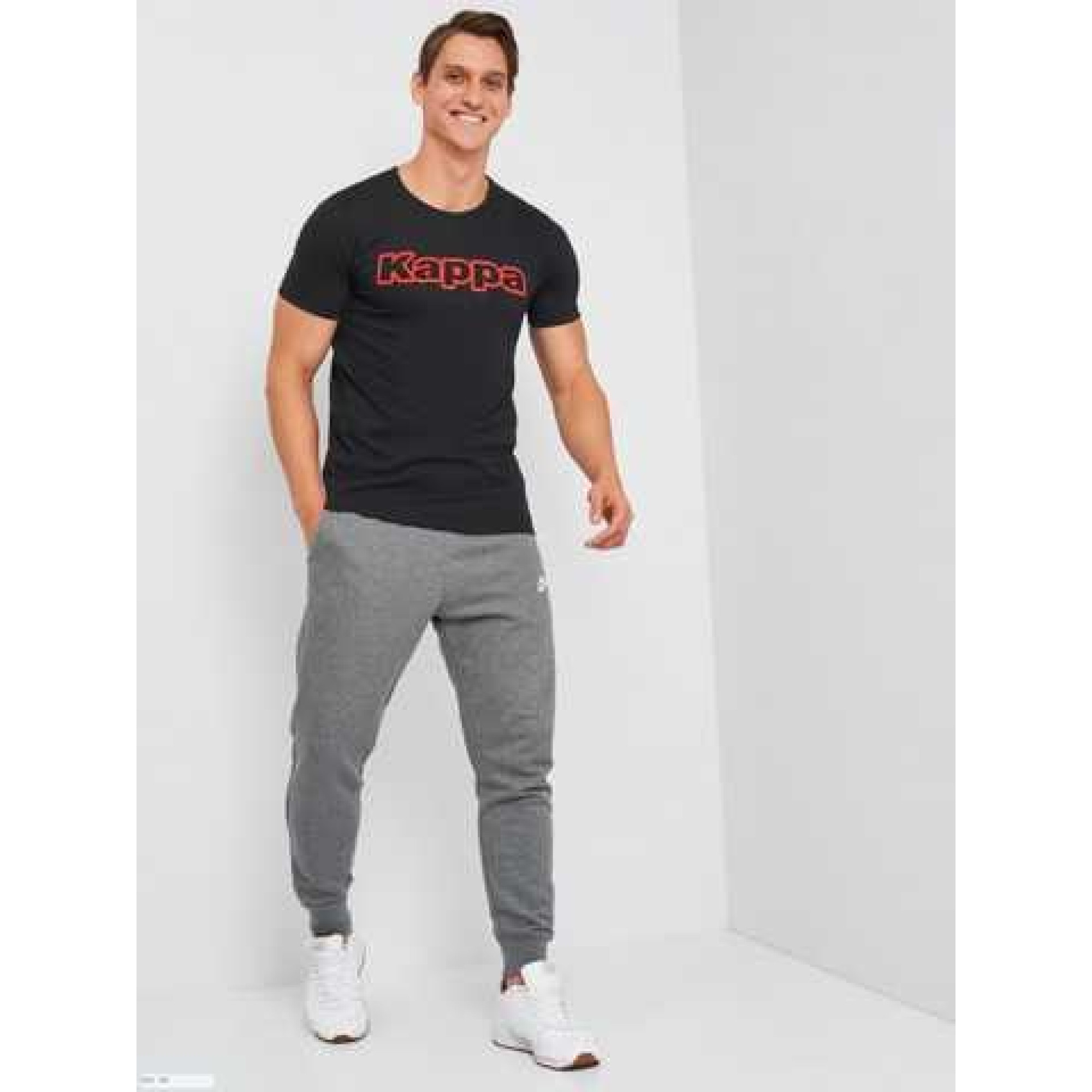 Футболка Kappa T-shirt Mezza Manica Girocollo con stampa logo petto черный M Муж K1335 Nero-M - 1 - Robinzon.ua