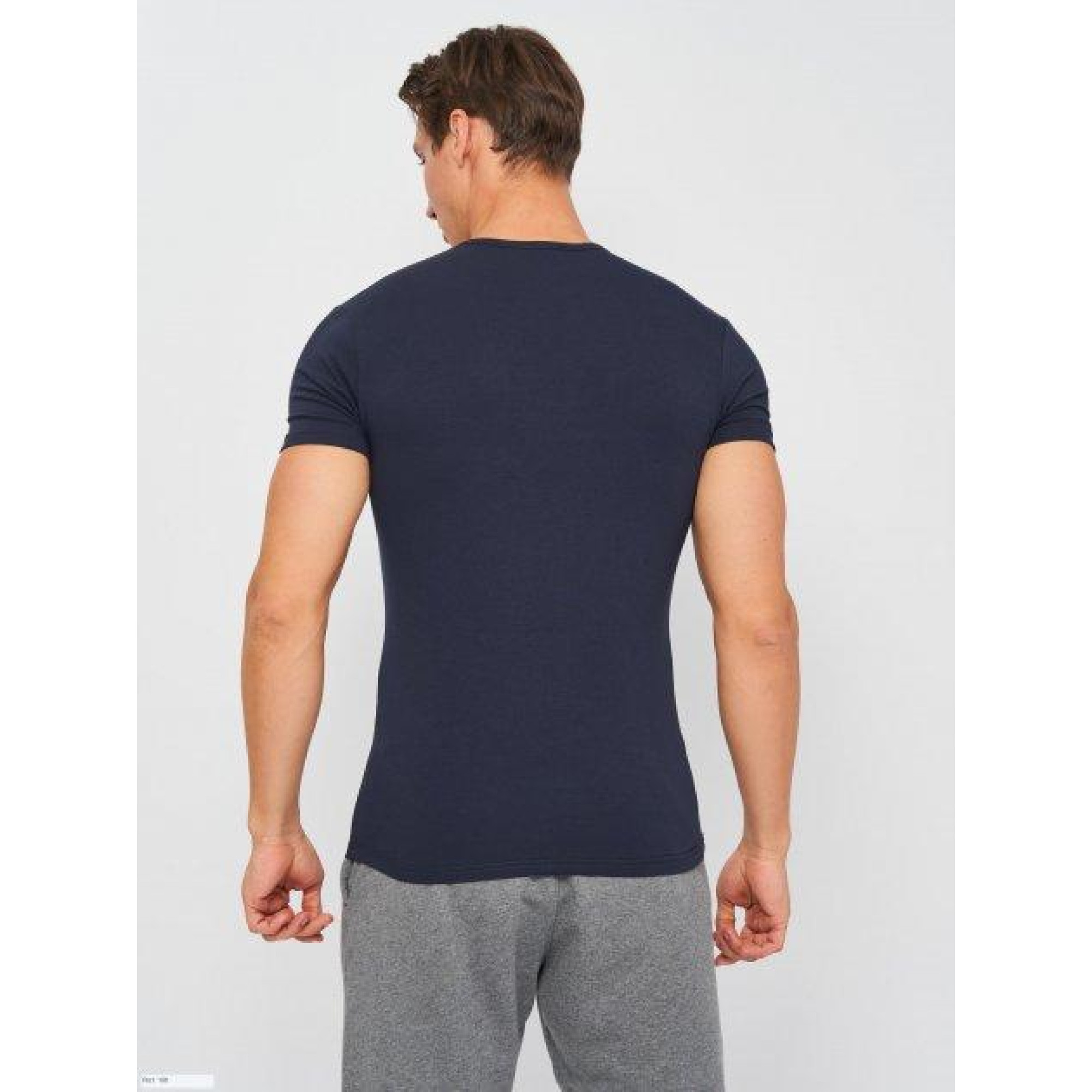 Футболка Kappa T-shirt Mezza Manica Scollo V темно-синий Муж L K1315 BluNavy L - 1 - Robinzon.ua