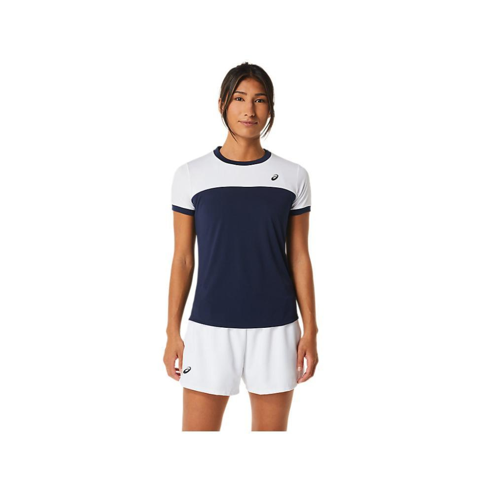 Жіноча Футболка Asics COURT SS TOP Синій Білий L (2042A262-402 L) - Robinzon.ua