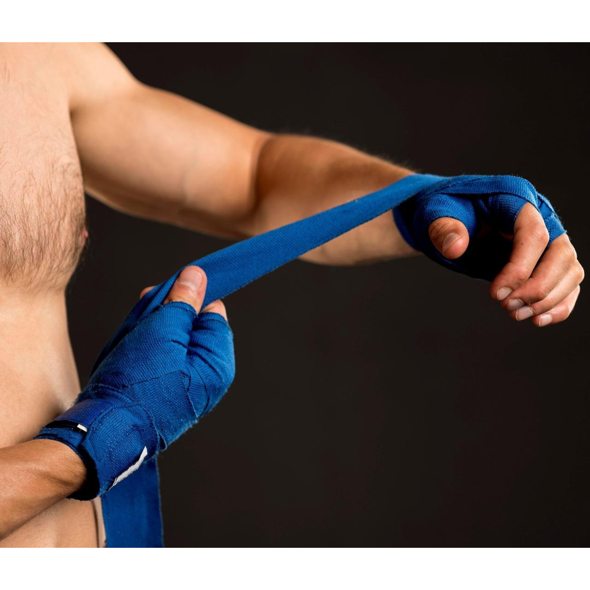 Бинти для боксу PowerPlay 3047 Сині Lycra (спандекс) (4,5м) - 3 - Robinzon.ua