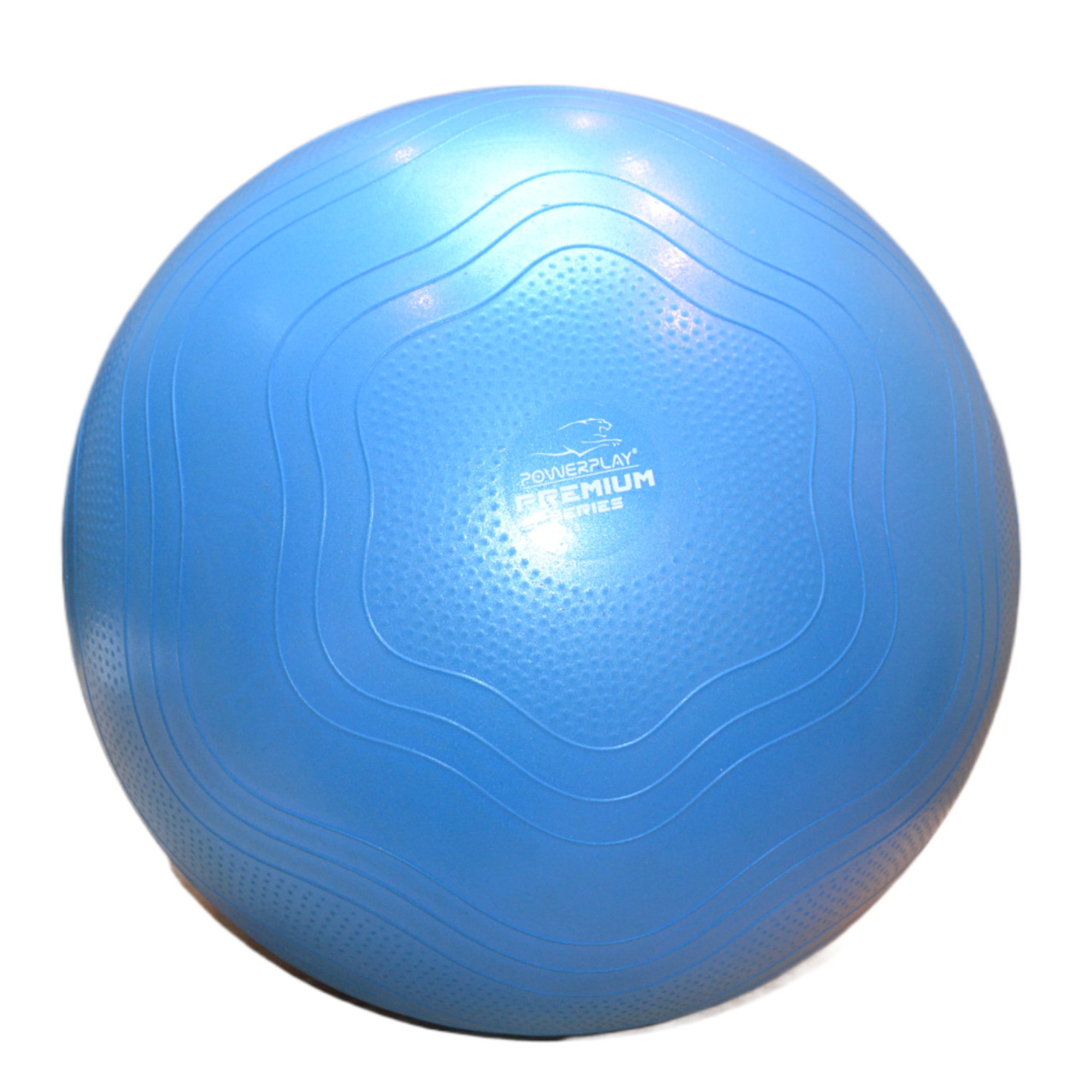 М'яч для фітнесу (фітбол) укріплений PowerPlay 4000 &Oslash;65 cm Premium Gymball Anti-Burst Синій + насос - 1 - Robinzon.ua