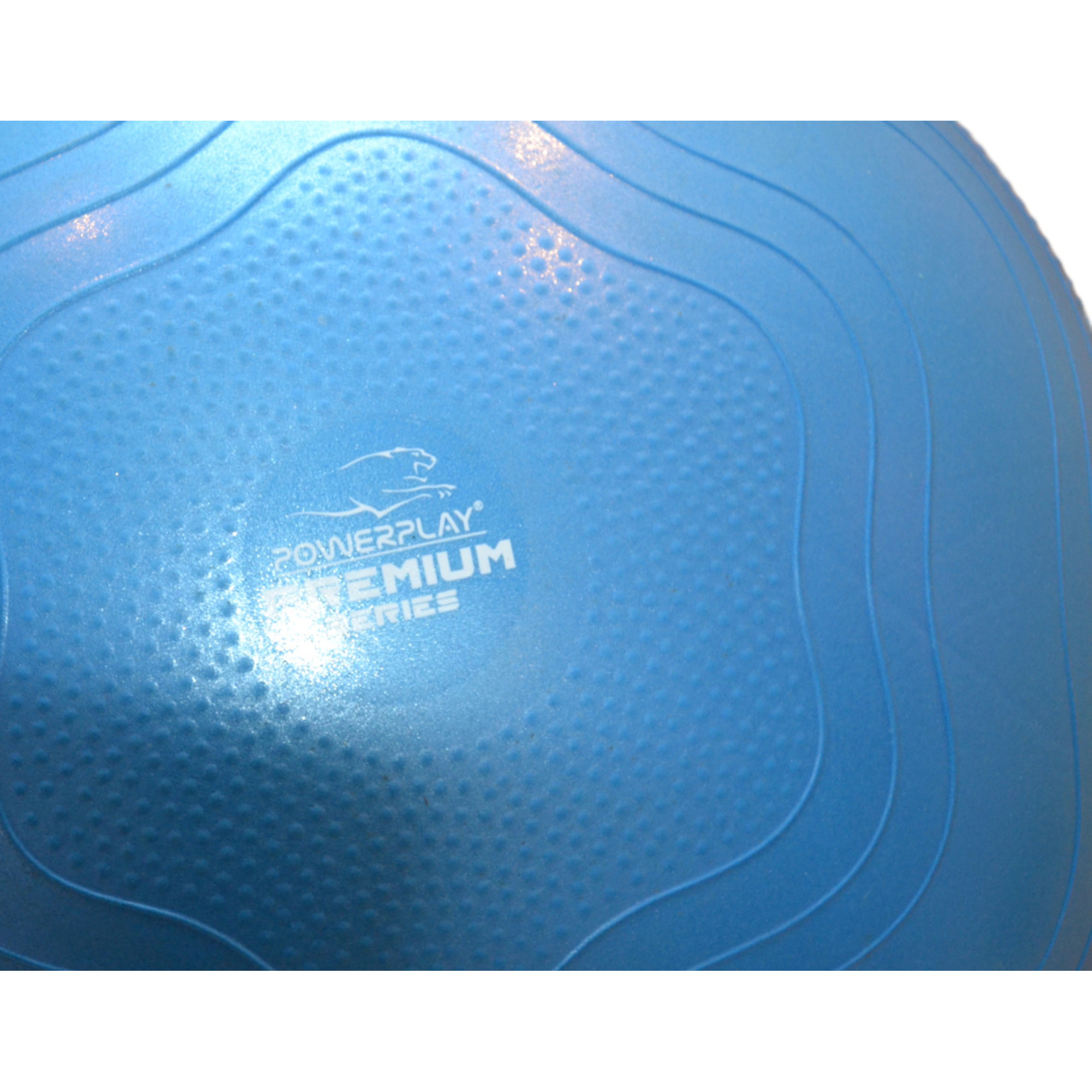 М'яч для фітнесу (фітбол) укріплений PowerPlay 4000 &Oslash;65 cm Premium Gymball Anti-Burst Синій + насос - 6 - Robinzon.ua