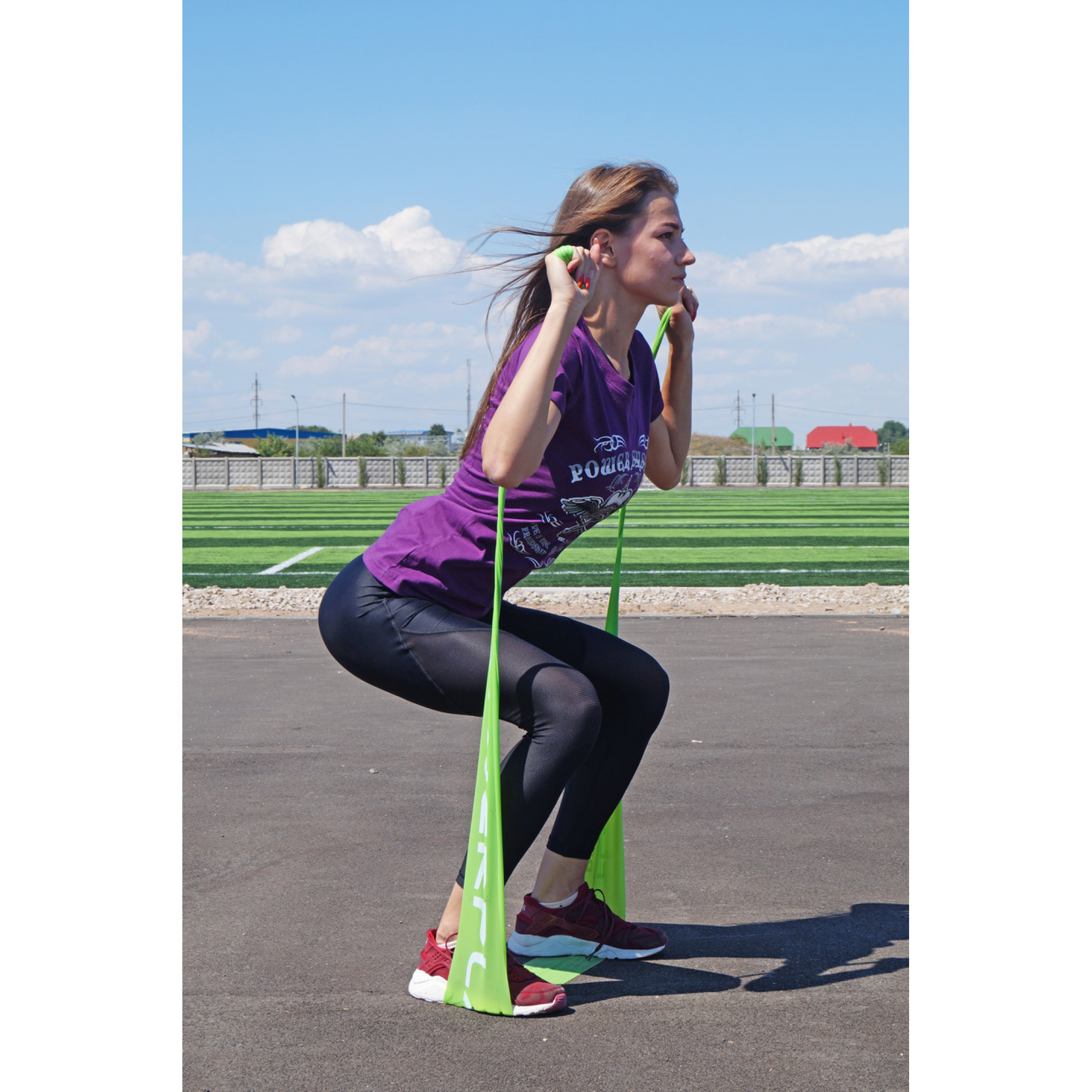 Лента эспандер PowerPlay 4112 Medium Зеленая (200*15*0.5мм, 9кг) - 6 - Robinzon.ua