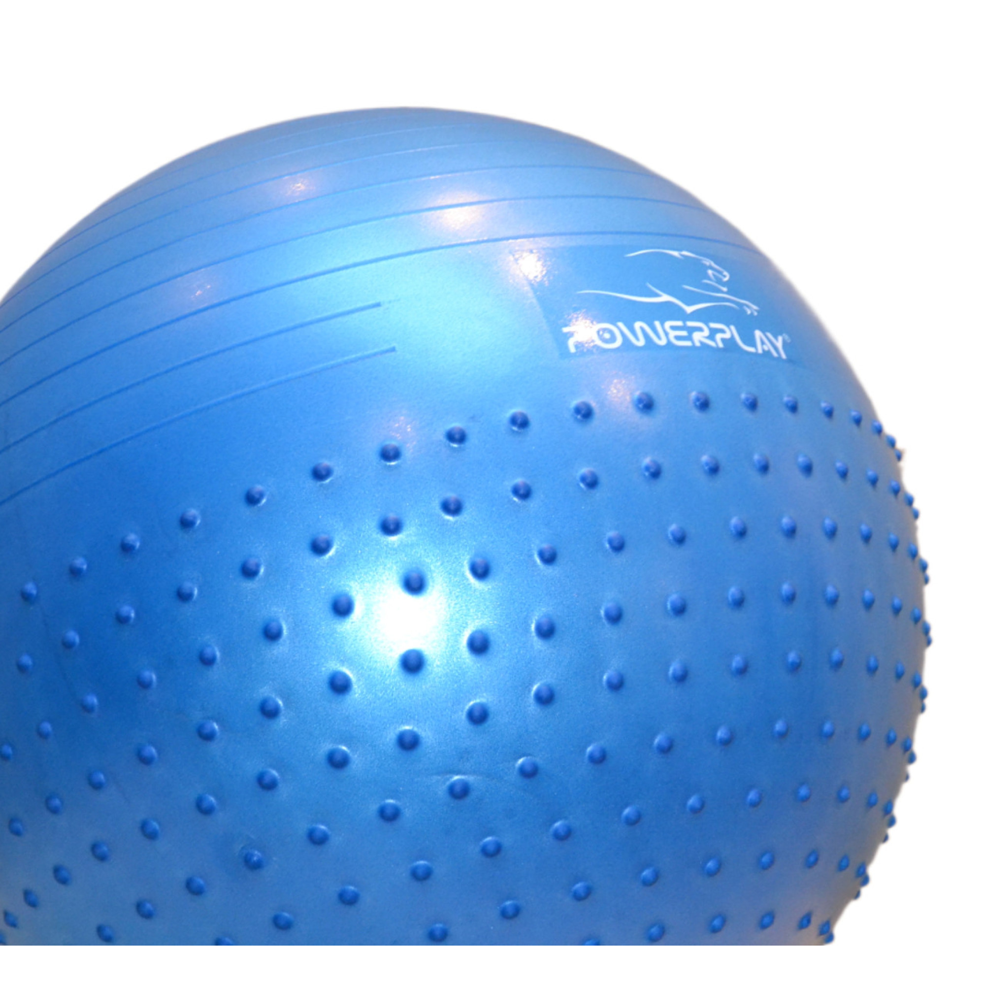 М'яч для фітнесу (фітбол) напівмасажний PowerPlay 4003 &Oslash;65 cm Gymball Синій + помпа - 5 - Robinzon.ua