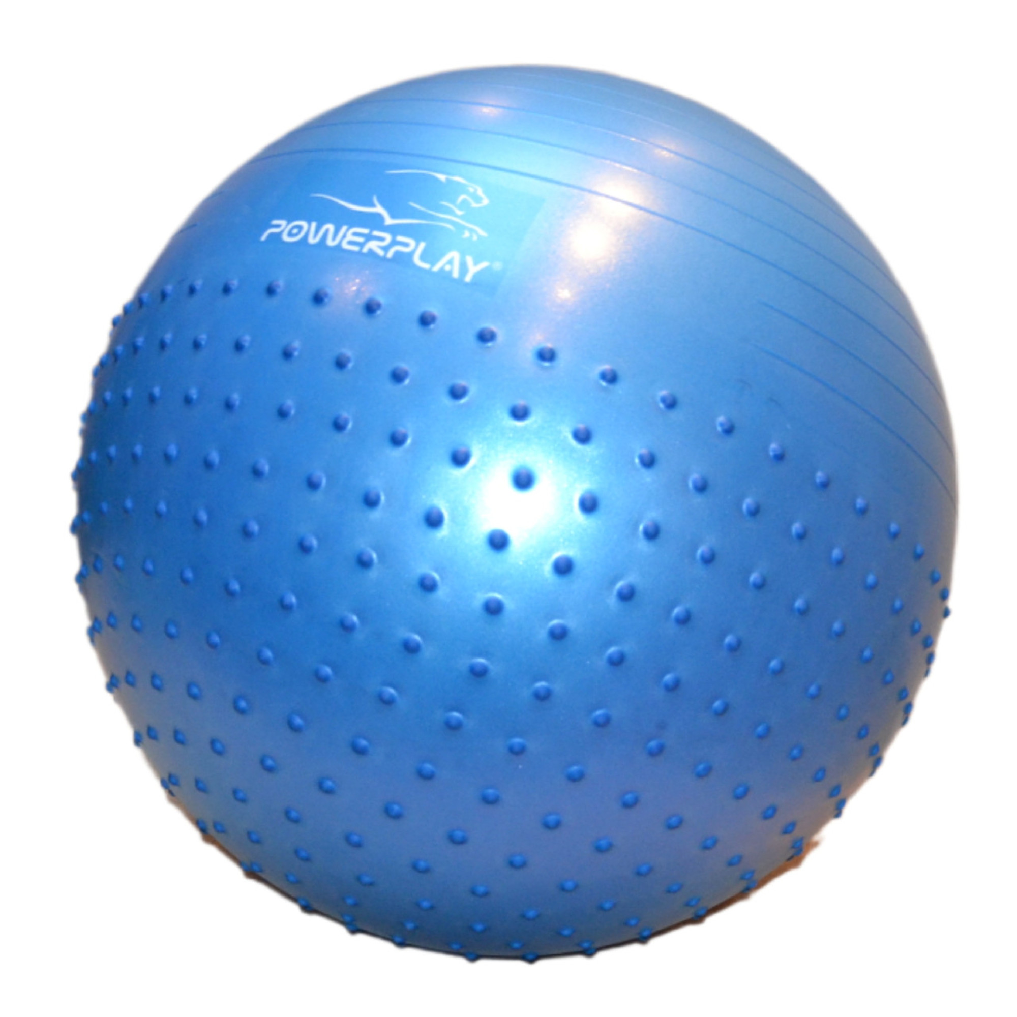 М'яч для фітнесу (фітбол) напівмасажний PowerPlay 4003 &Oslash;65 cm Gymball Синій + помпа - 4 - Robinzon.ua
