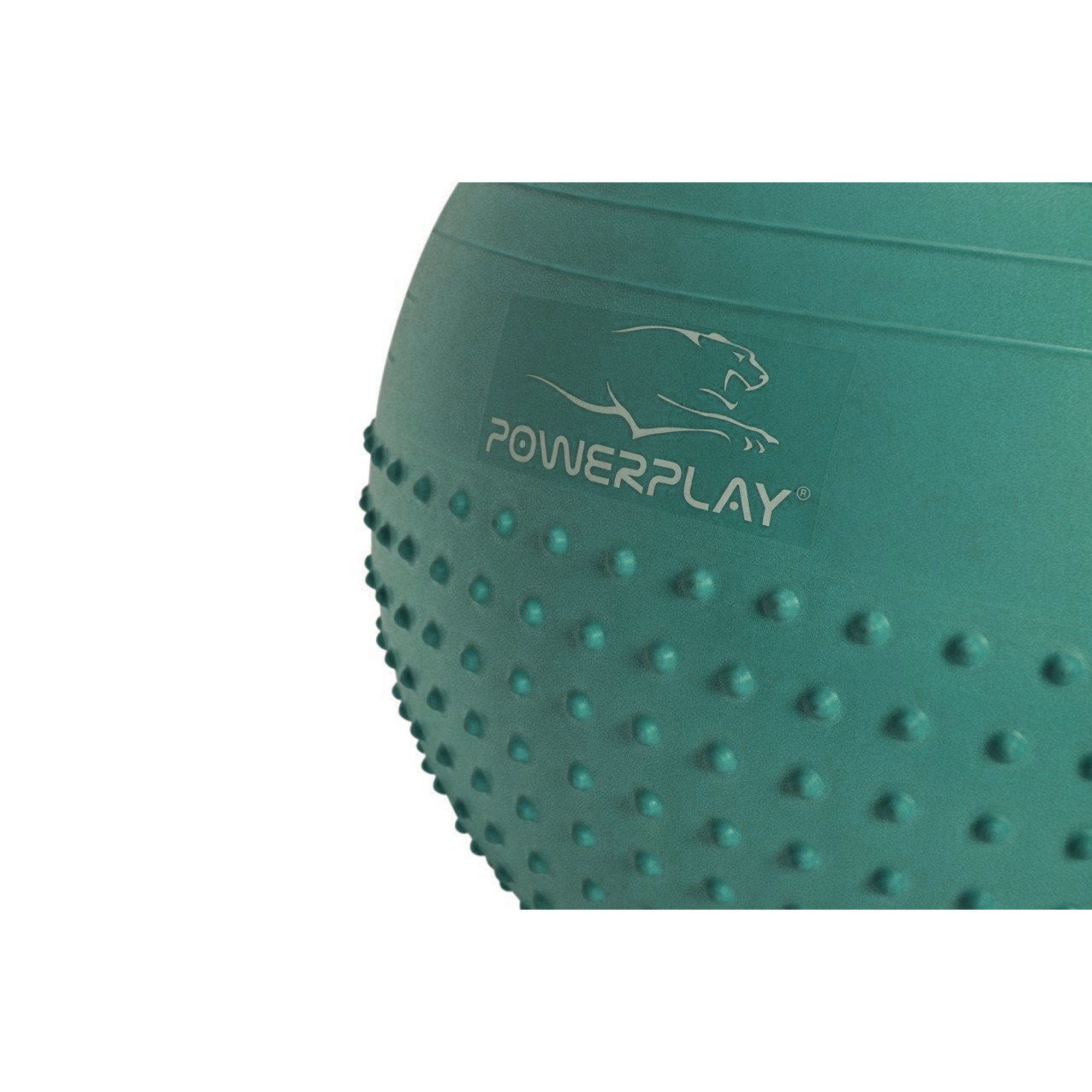 М'яч для фітнесу (фітбол) напівмасажний PowerPlay 4003 &Oslash;65 cm Gymball Зелений + насос - 1 - Robinzon.ua