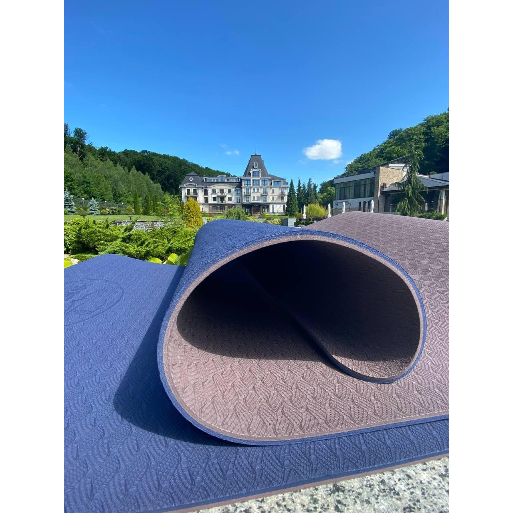 Килимок для йоги і фітнесу PowerPlay 4150 Premium TPE 183*61*0.6 см Синій - 3 - Robinzon.ua