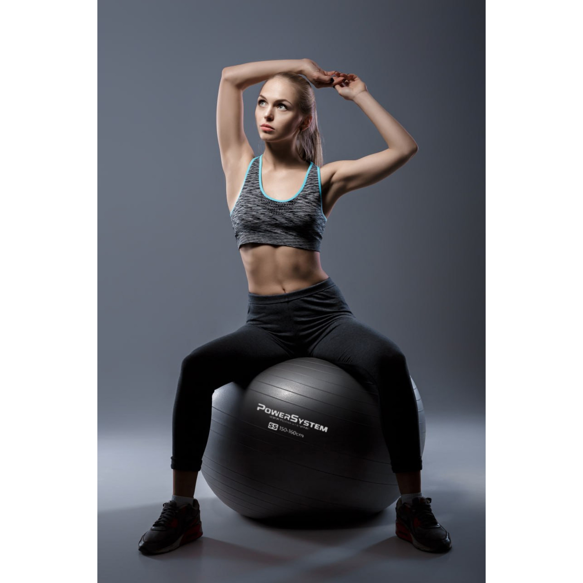 Мяч для фитнеса (фитбол) Power System PS-4012 &Oslash;65 cm PRO Gymball Black - 2 - Robinzon.ua