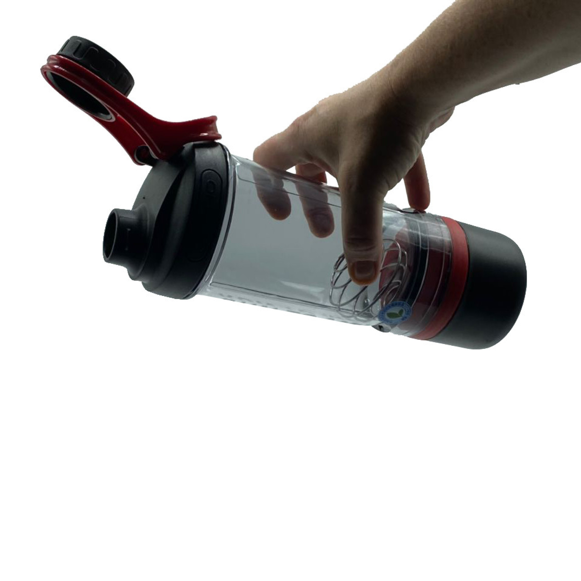 Шейкер спортивний з контейнером Casno 600 мл KXN-1199 з вінчиком Сірий/Червоний - 6 - Robinzon.ua