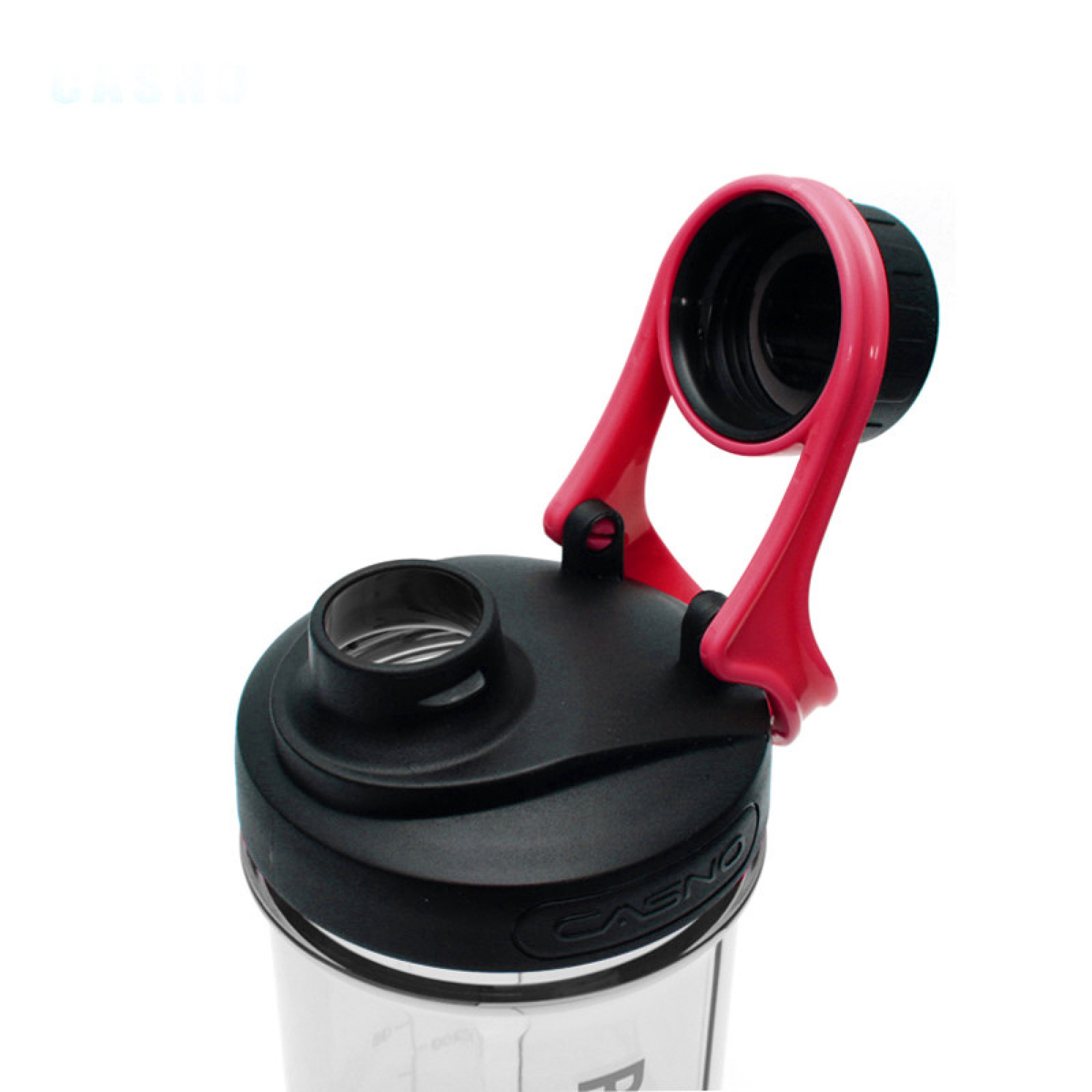 Шейкер спортивний з контейнером Casno 600 мл KXN-1199 з вінчиком Сірий/Червоний - 2 - Robinzon.ua