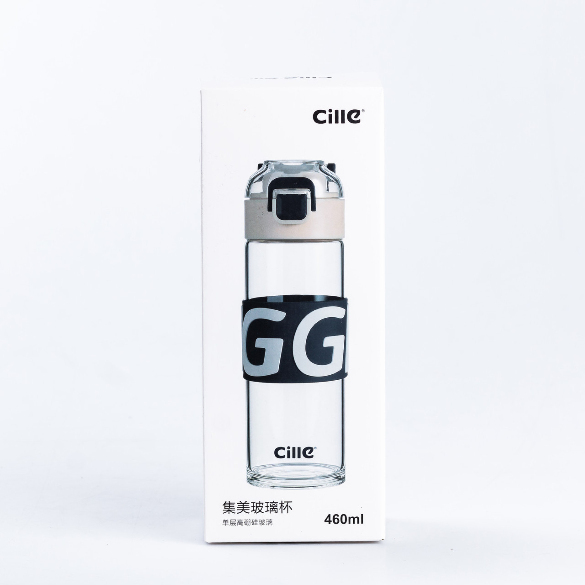 Пляшка для води 460 (мл) скляна прозора з пластиковою кришкою 22 (см) спортивна Рожевий - 3 - Robinzon.ua