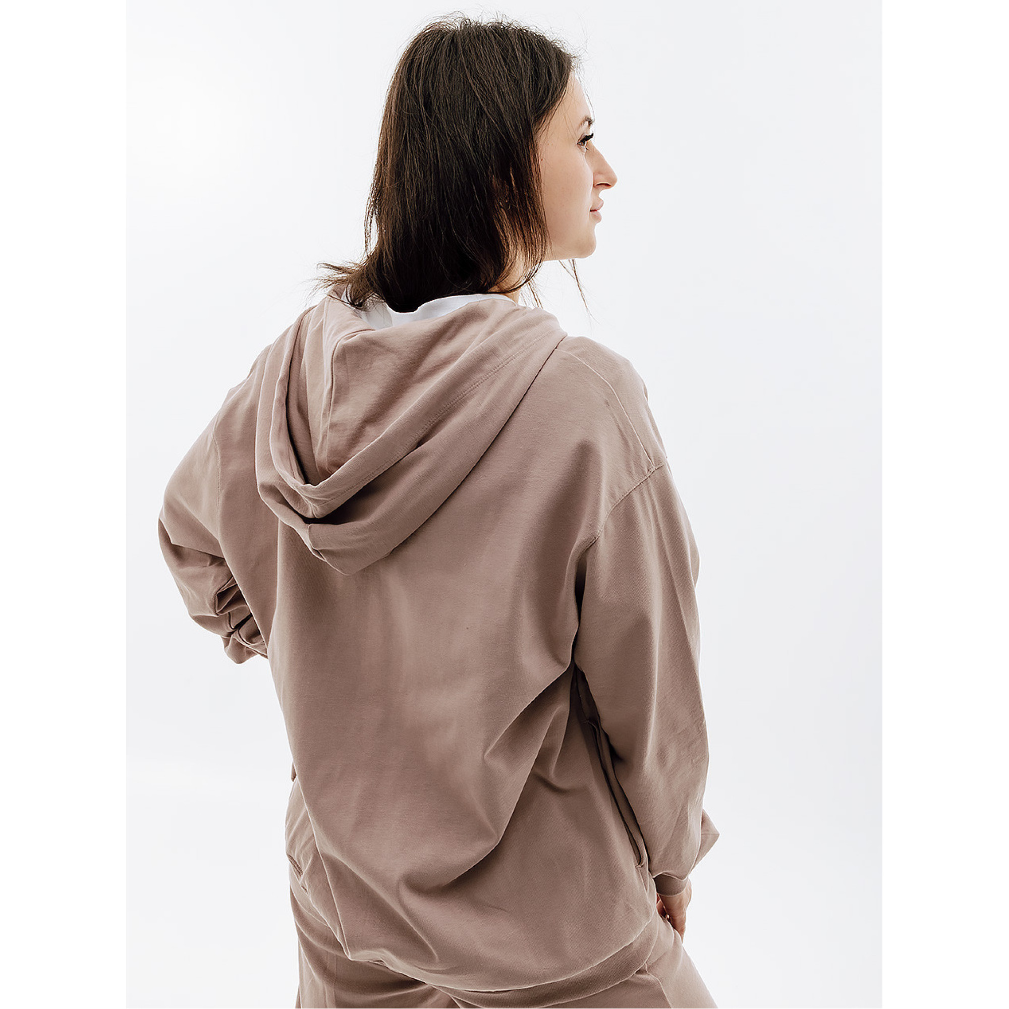 Жіноча Толстовка Nike W NSW JRSY OS FZ HOODIE Бежевий  S (7dDM6415-272 S) - 4 - Robinzon.ua