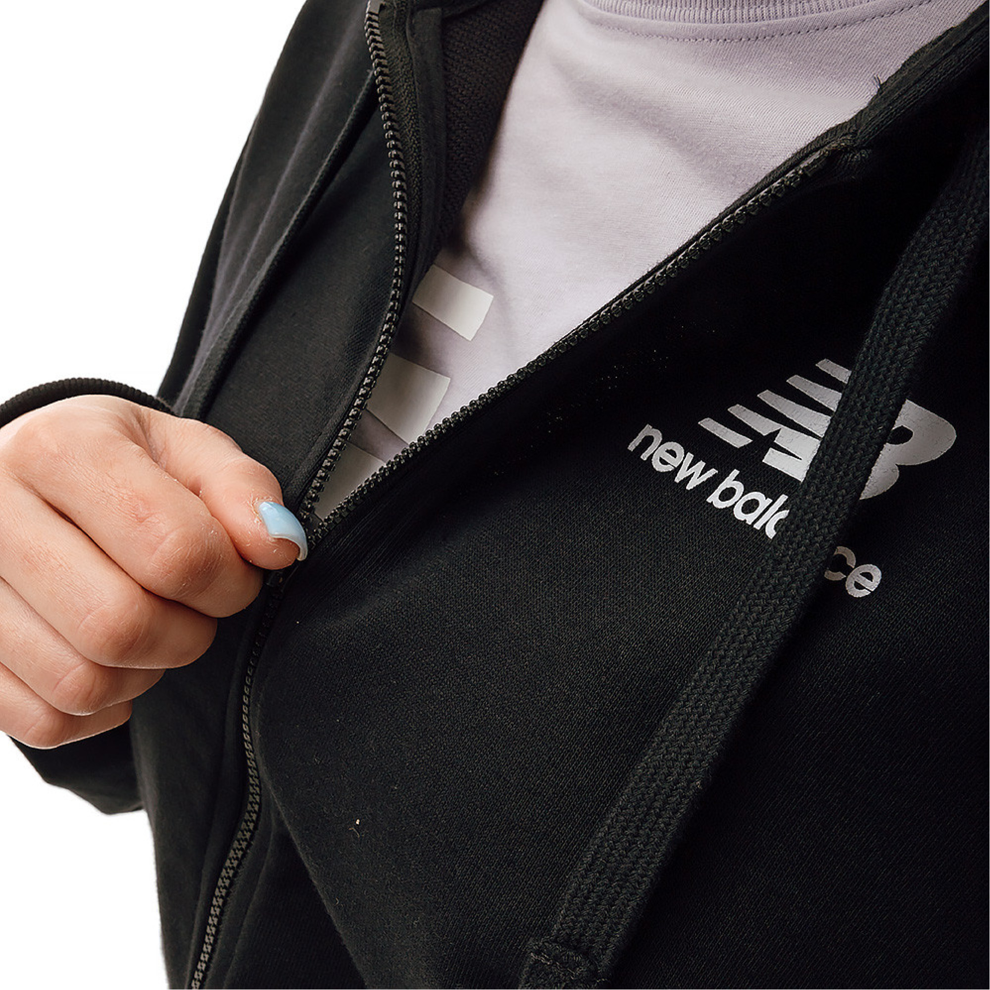 Жіноча Толстовка New Balance Essentials Stacked Logo FZ Чорний XS (7dWJ31530BK XS) - 3 - Robinzon.ua