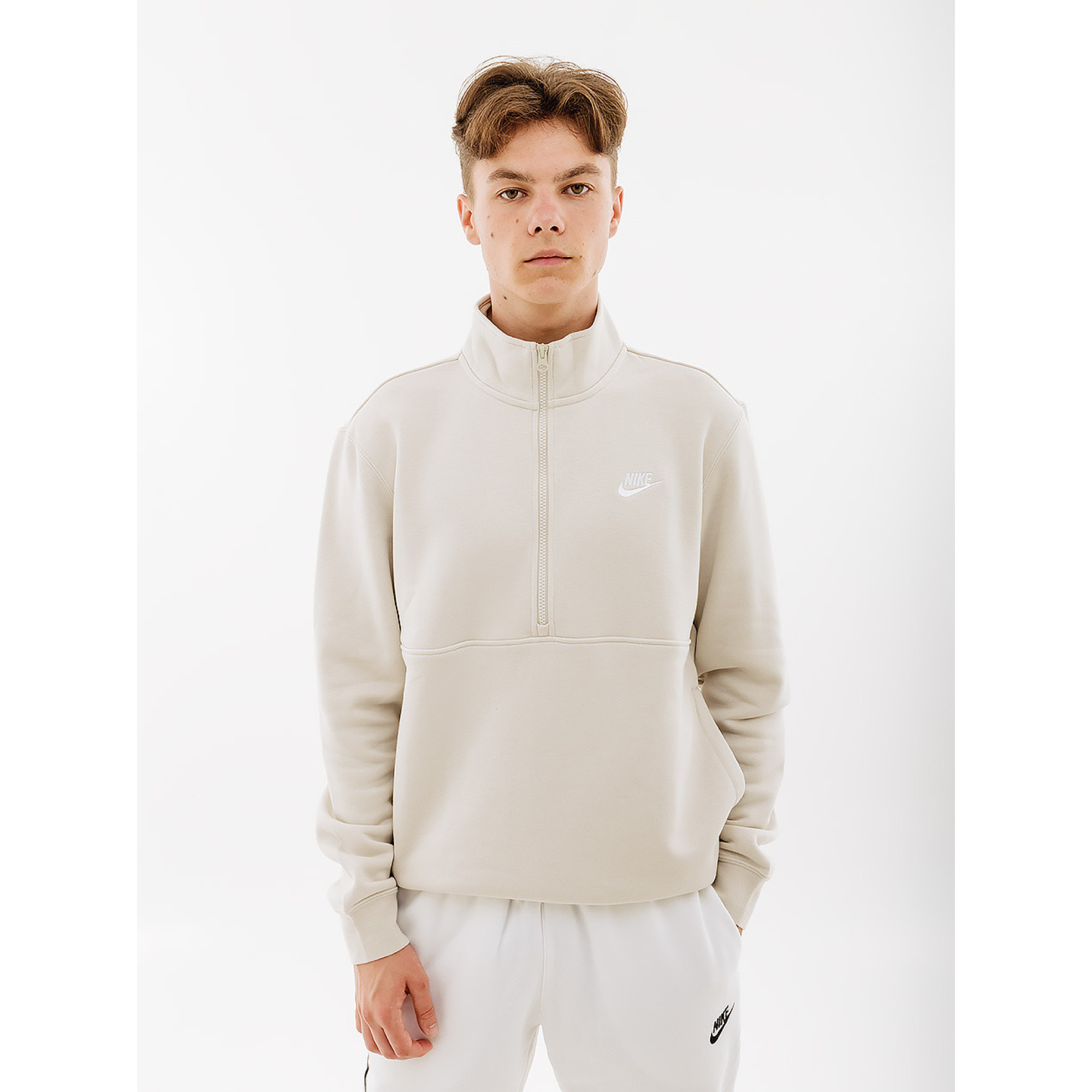 Чоловіча Кофта Nike CLUB BB HZ TOP Білий L (7dDD4732-073 L) - 1 - Robinzon.ua