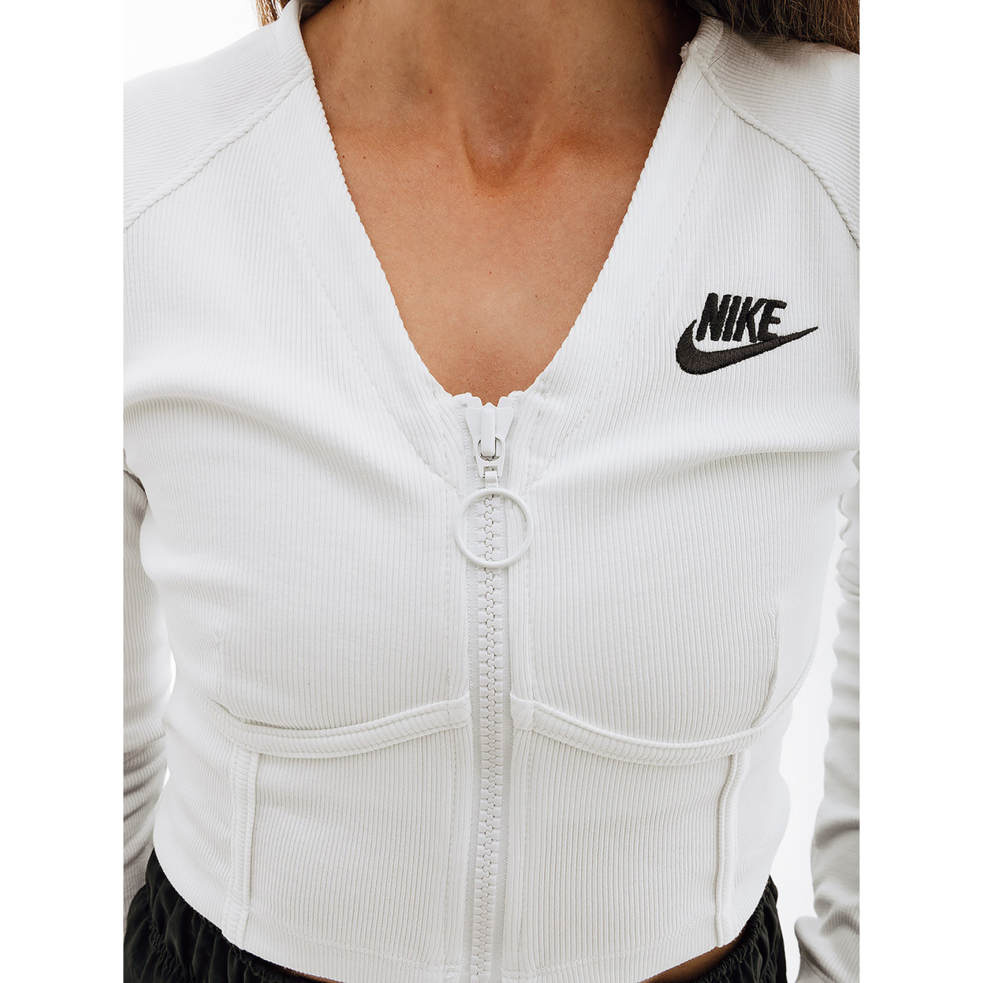 Женская Кофта Nike W NSW LS TOP RIB SW  Белый L (7dFJ5220-121 L) - 1 - Robinzon.ua