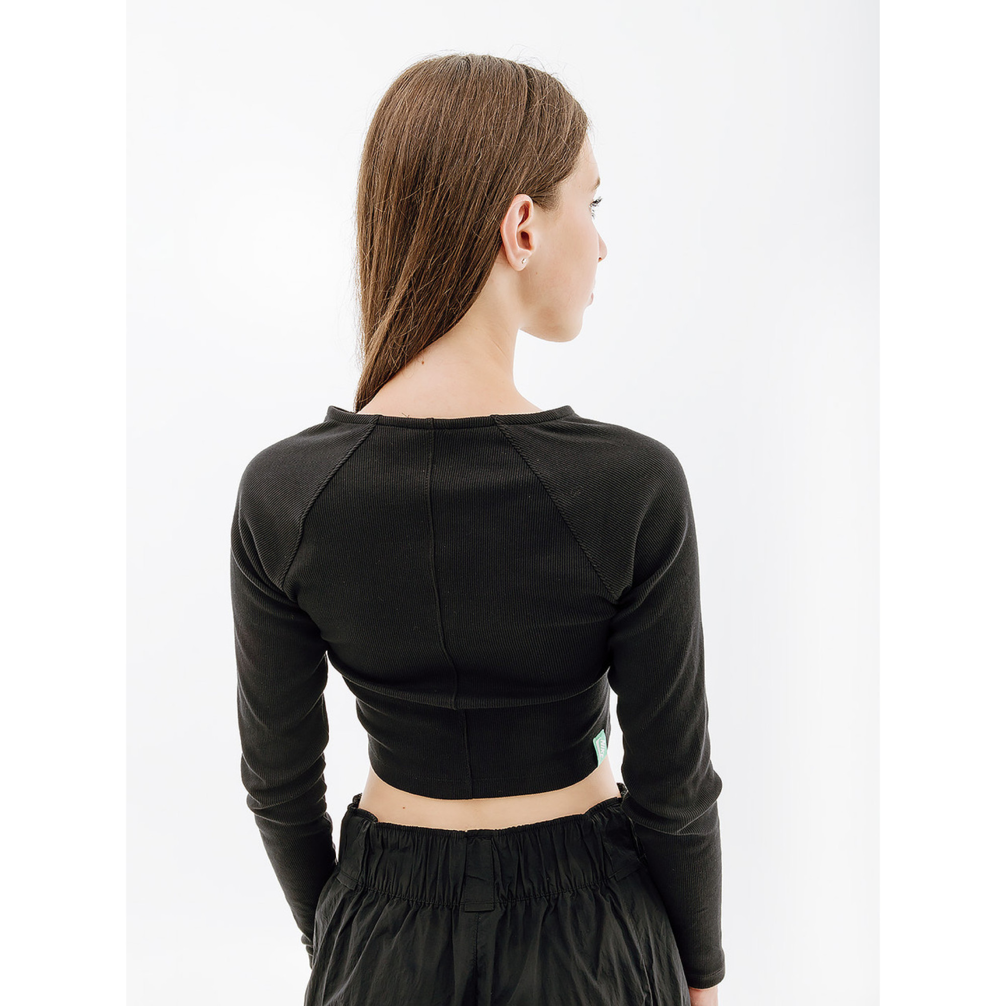 Женская Кофта Nike W NSW LS TOP RIB SW  Черный L (7dFJ5220-010 L) - 3 - Robinzon.ua