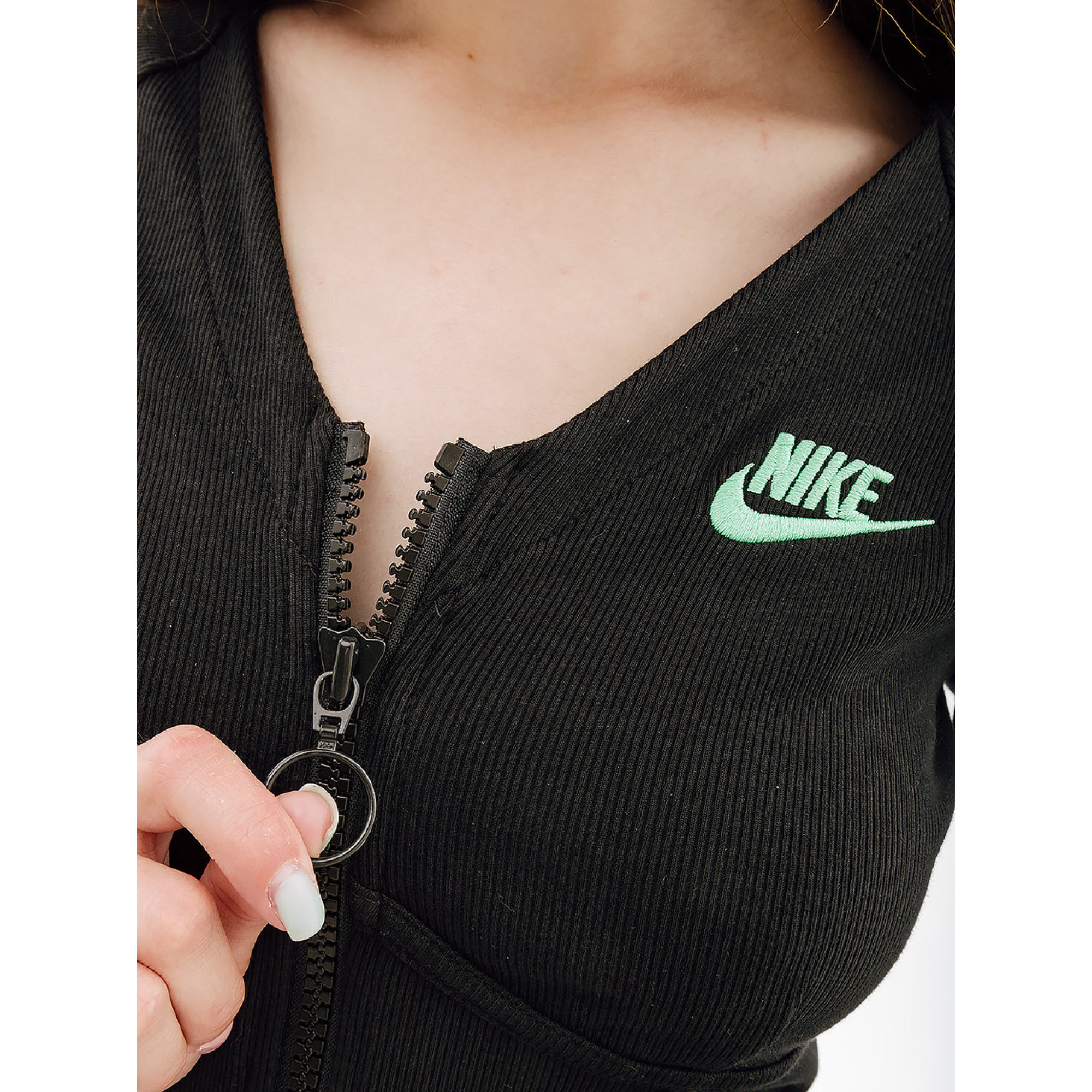Женская Кофта Nike W NSW LS TOP RIB SW  Черный L (7dFJ5220-010 L) - 2 - Robinzon.ua