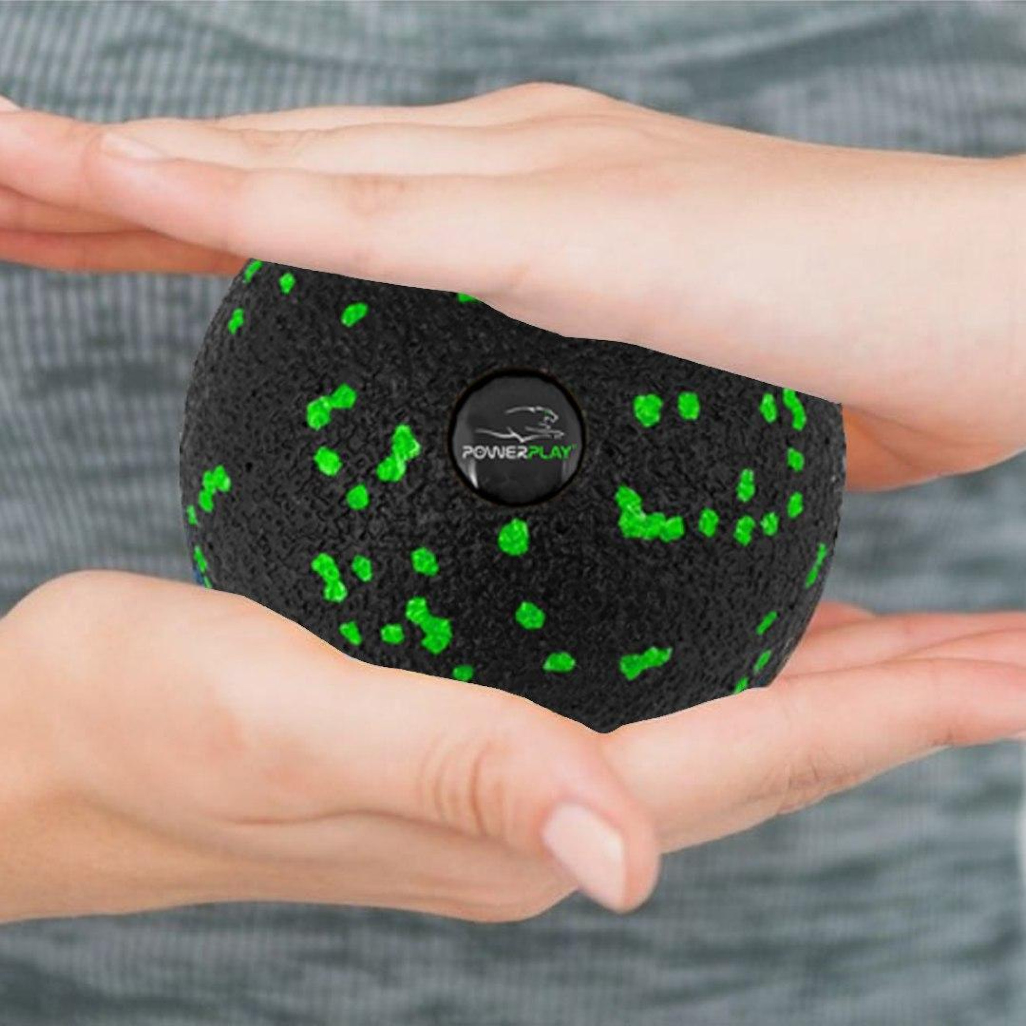 Масажний м'яч PowerPlay PP-4351 Epp Massage Ball (d10) Чорно/Зелений - 3 - Robinzon.ua