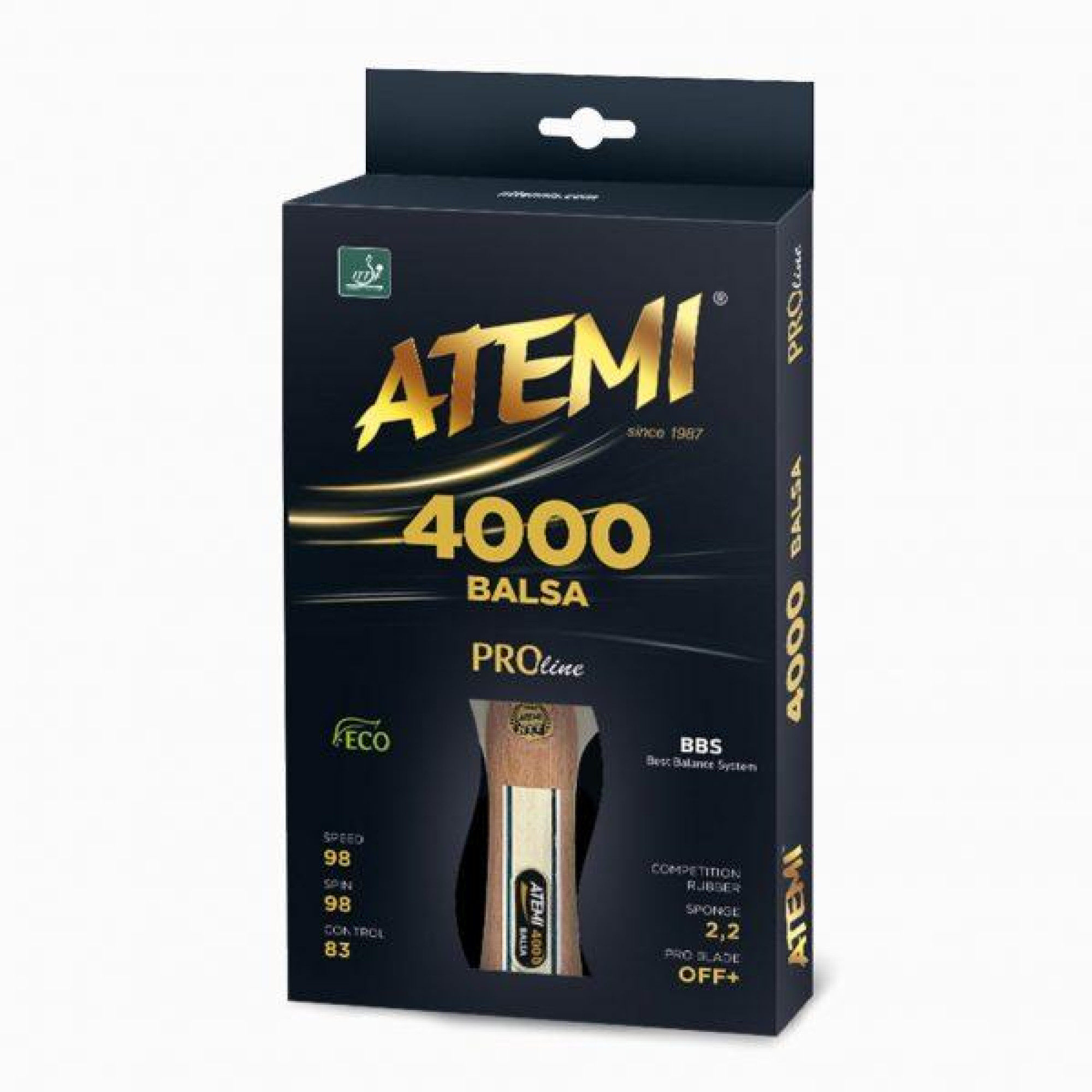 Ракетка для настільного тенісу ATEMI 4000 анатомічна Balsa ECO-Line (4740152100581) - 1 - Robinzon.ua