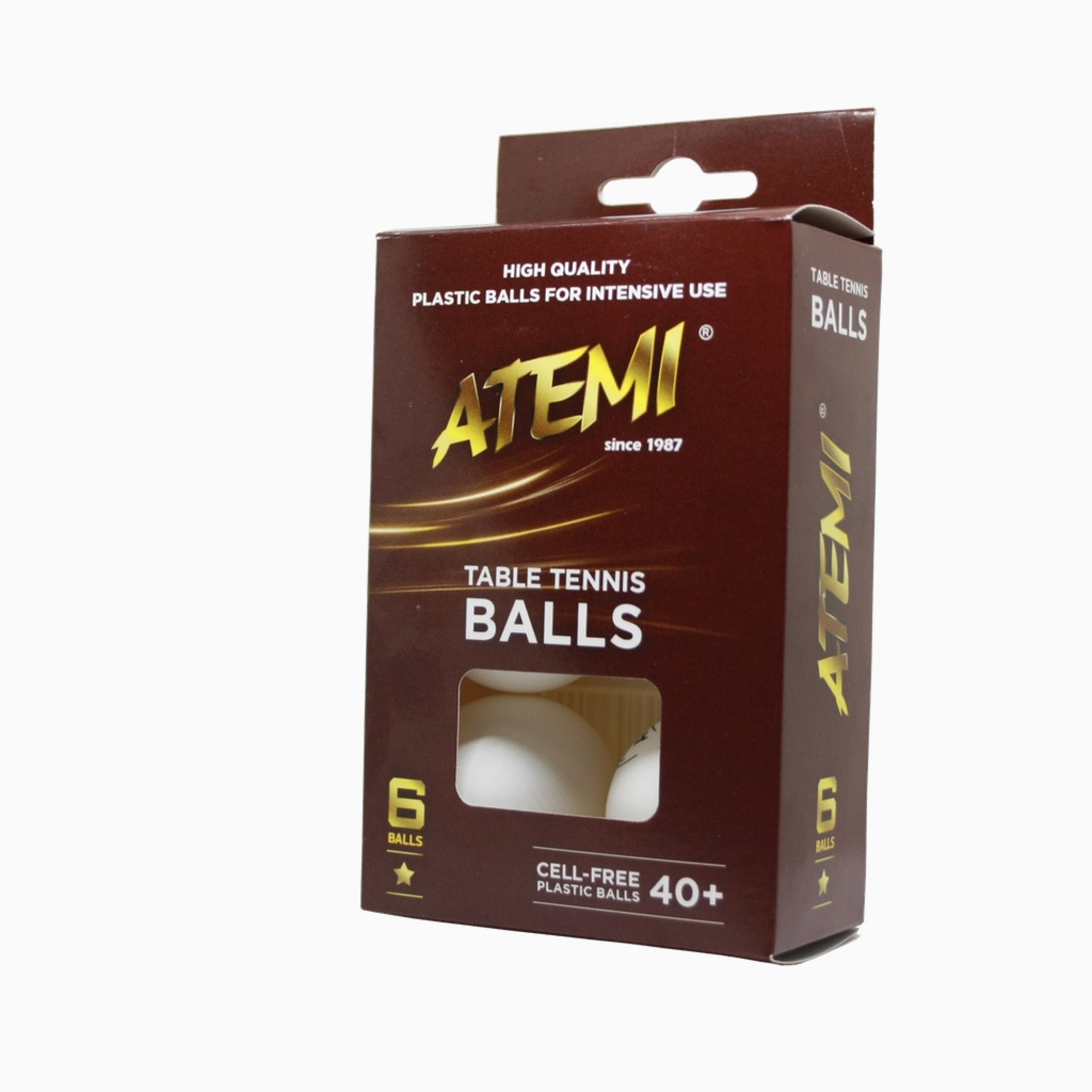 М’ячики для настільного тенісу Atemi 1* 6 шт 40+ Білий - 1 - Robinzon.ua