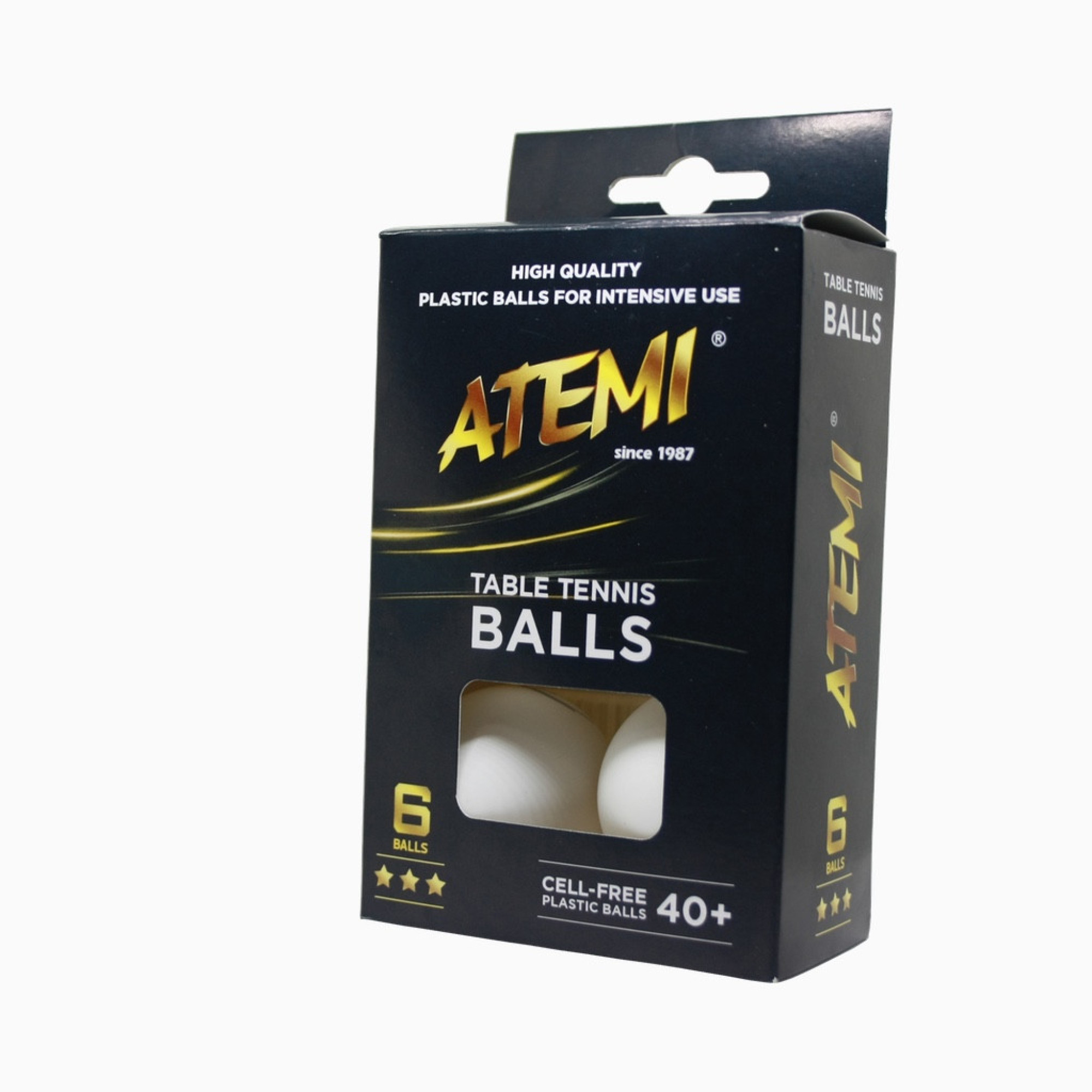 М’ячики для настільного тенісу Atemi 3* 6шт 40+ Білий - 1 - Robinzon.ua