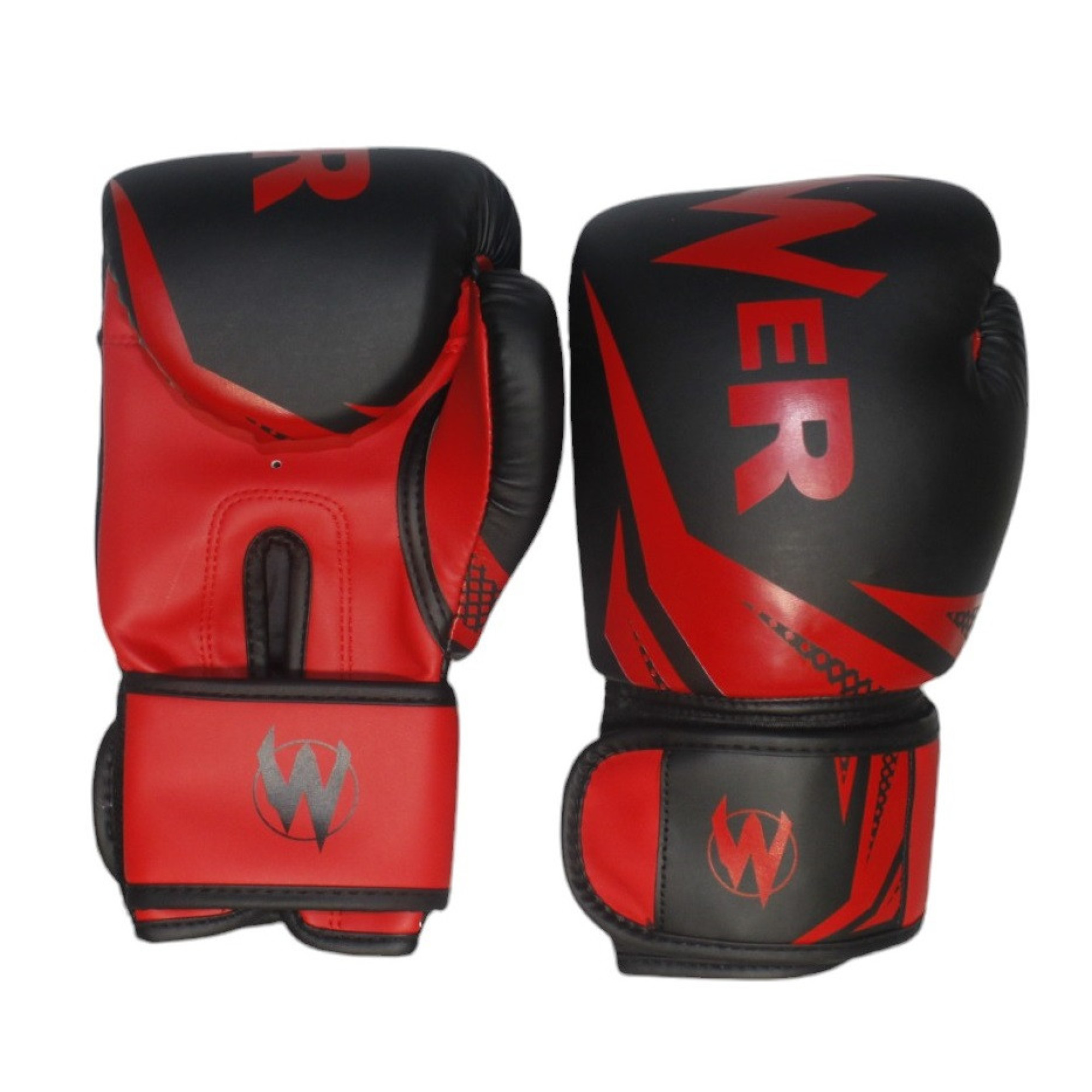 Боксерські рукавички на липучці чорно-червоні Power ZTQ-116 ЧК-12 - Robinzon.ua