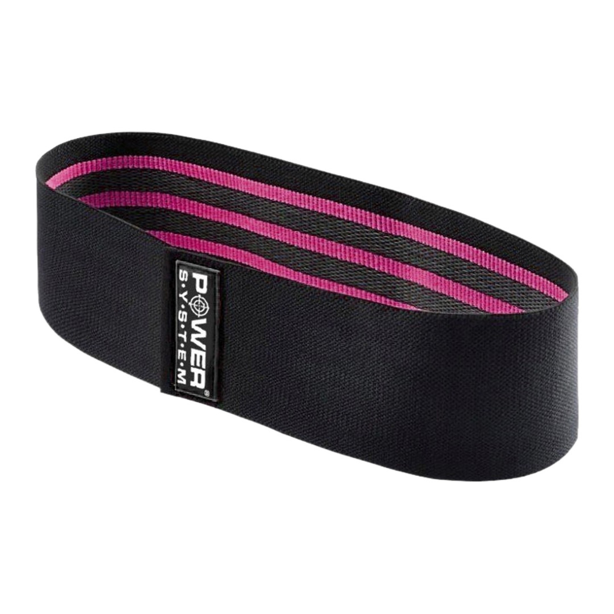 Тканева гумка для фітнесу та спорту Power System PS-4091 Booty Band LVL 1 Black/Pink (d_64 см. навантаження 18-23кг.) - Robinzon.ua