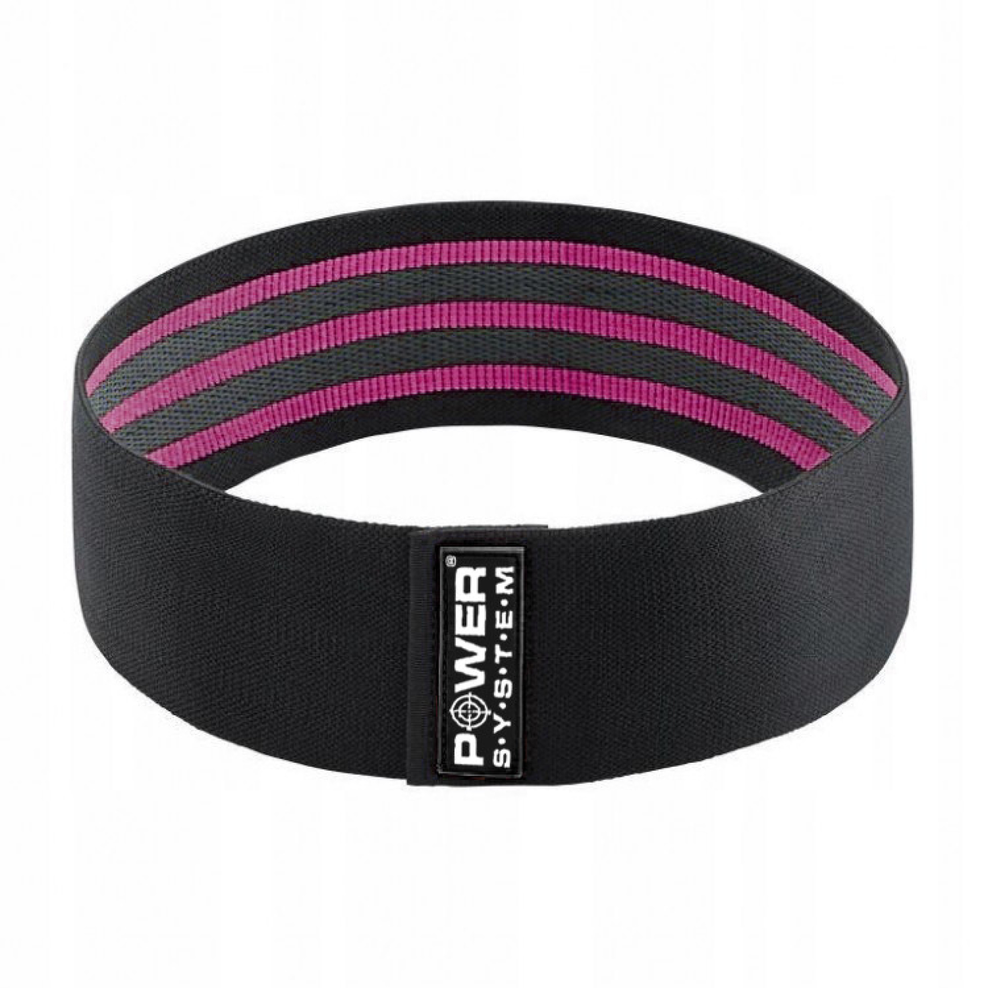 Тканева гумка для фітнесу та спорту Power System PS-4091 Booty Band LVL 1 Black/Pink (d_64 см. навантаження 18-23кг.) - 1 - Robinzon.ua