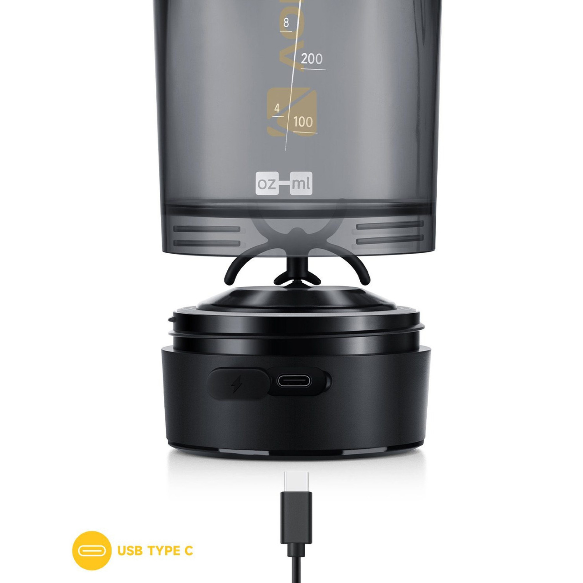 Шейкер спортивний електричний&nbsp;VOLTRX&nbsp;Gallium 600 мл.&nbsp;Tritan Yellow - 6 - Robinzon.ua