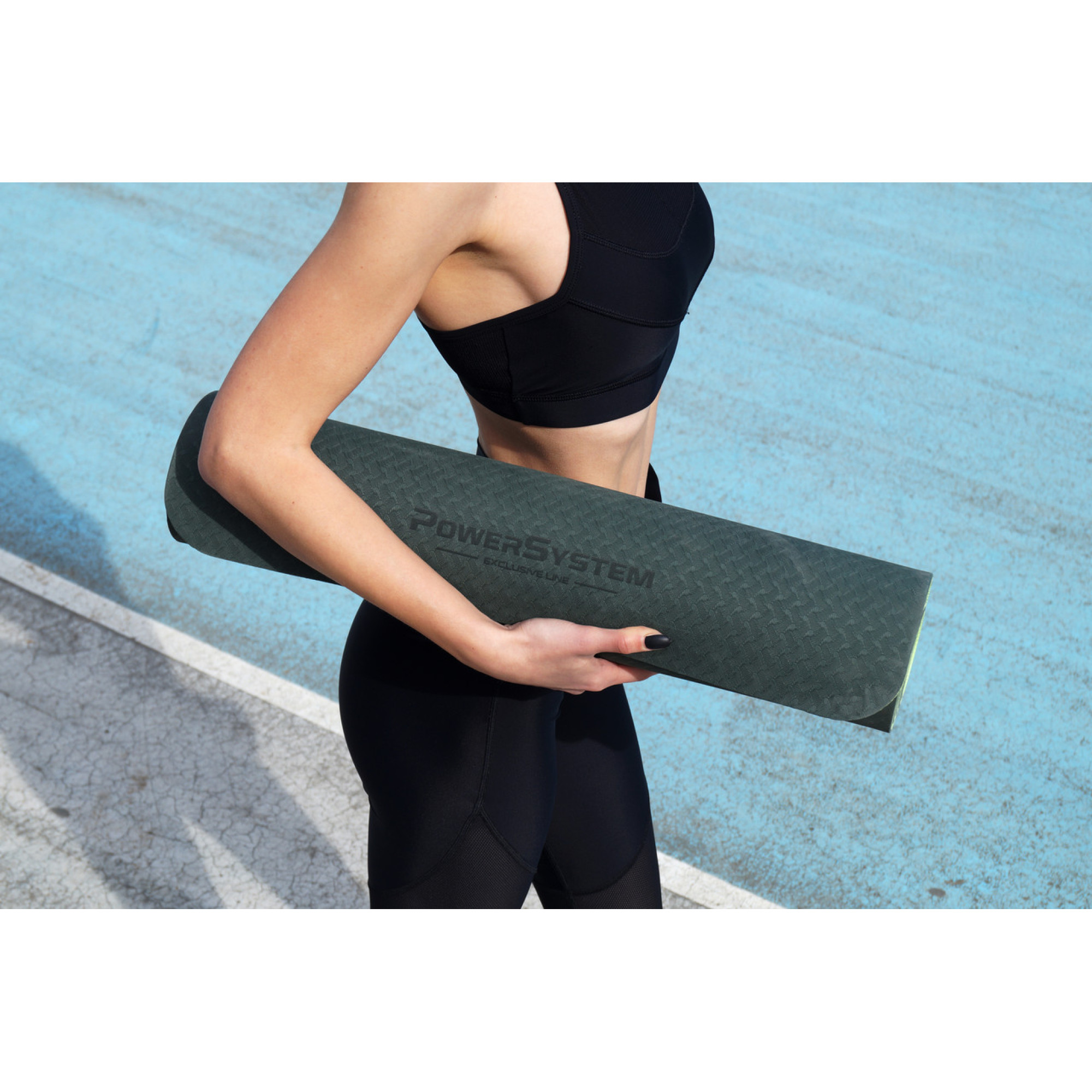 Килимок для йоги та фітнесу Power System PS-4060 TPEYoga Mat Premium Green (183х61х0.6) - 4 - Robinzon.ua