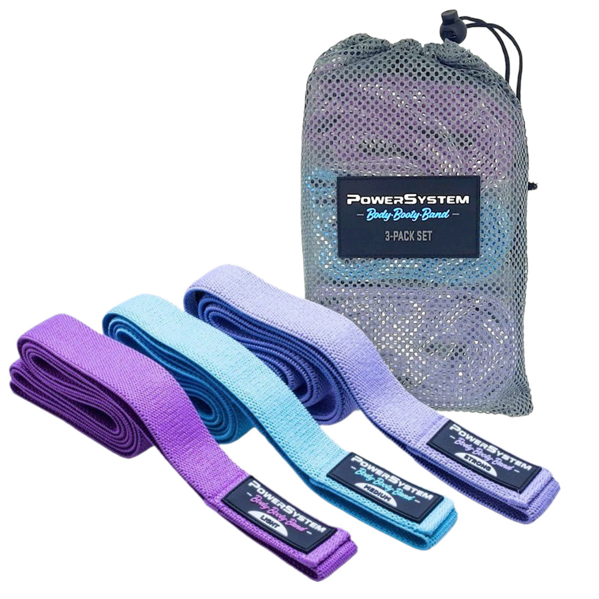 Набір тканевих гумок Power System PS-4129 Booty Band Set Long 3шт. - Robinzon.ua