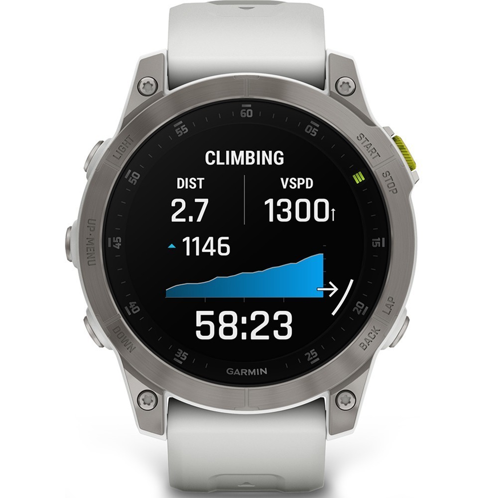 Спортивные часы Garmin Epix Gen 2 Sapphire White Titanium с силиконовым ремешком 010-02582-21 - 1 - Robinzon.ua