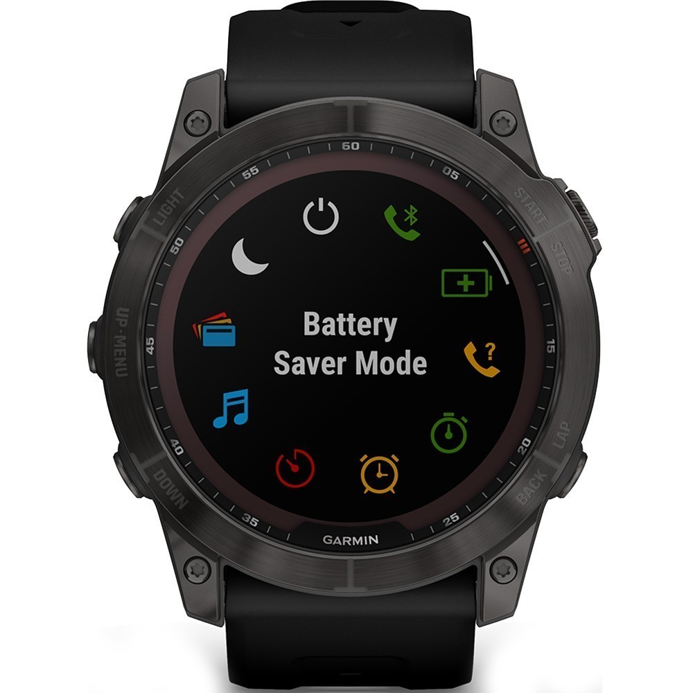 Спортивные часы Garmin Fenix 7X Sapphire Solar Carbon Gray DLC Titanium с силиконовым ремешком 010-02541-11 - 2 - Robinzon.ua