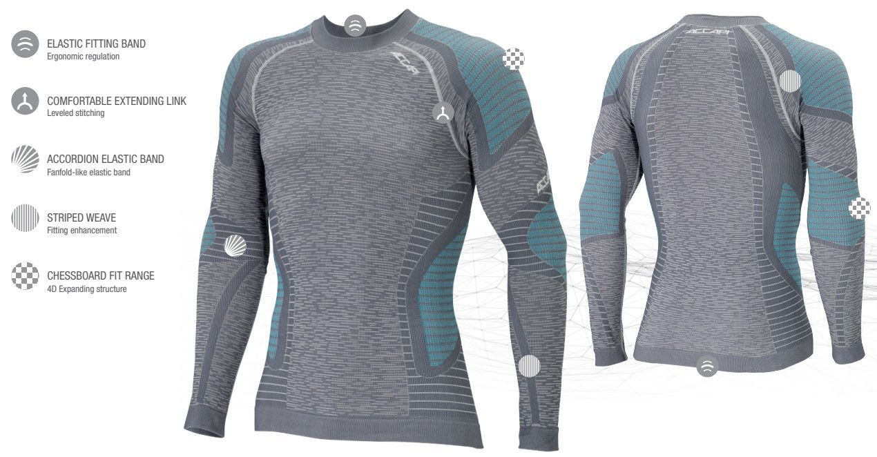 Чоловіча термофутболка з довгим рукавом Accapi Ergocycle, XS/S, Anthracite/Silver (ACC RА201.6603-XSS) - 2 - Robinzon.ua