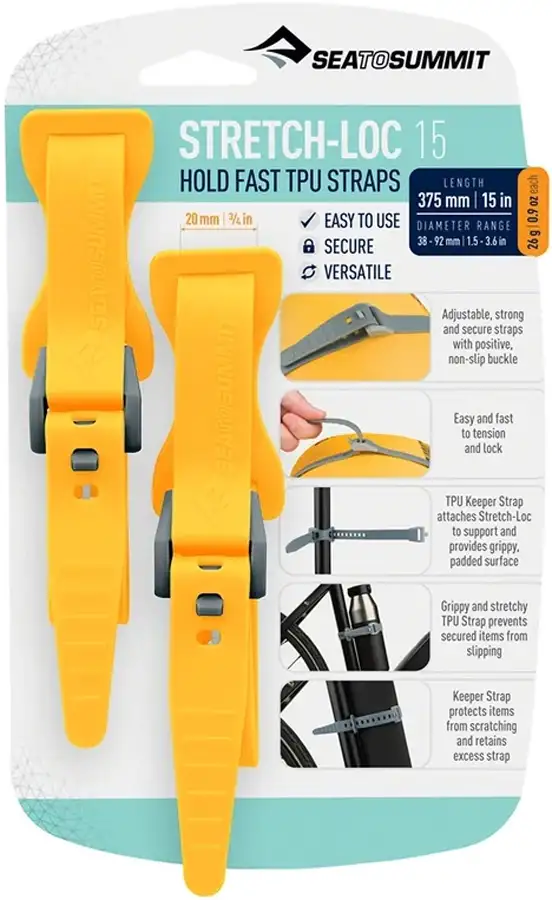 Набір стяжок Stretch-Loc 15 20mm x 375mm 2 Pack, Yellow від Sea to Summit (STS ASLSTRP20X375YW) - Robinzon.ua