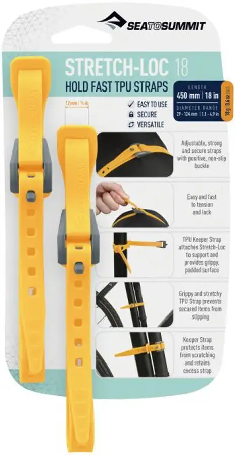 Набір стяжок Stretch-Loc 18 12mm x 450mm 2 Pack, Yellow від Sea to Summit (STS ASLSTRP12X450YW) - Robinzon.ua