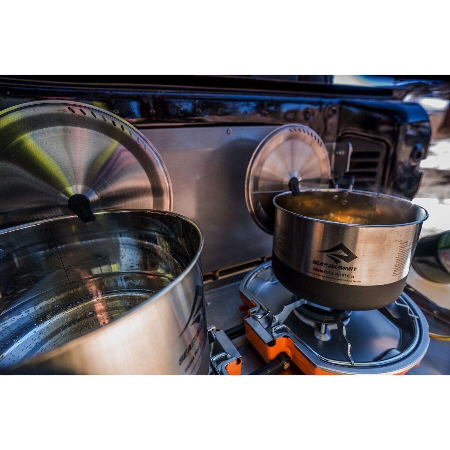 Каструля з розкладною ручкою Sigma Pot Black/Siver, 3700 мл від Sea to Summit (STS APOTSIG3.7L) - 7 - Robinzon.ua