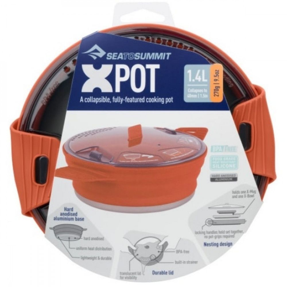 Каструля з алюмінієвим дном X-Pot , Rust, 1.4, л від Sea to Summit (STS AXPOT1.4RU) - 2 - Robinzon.ua