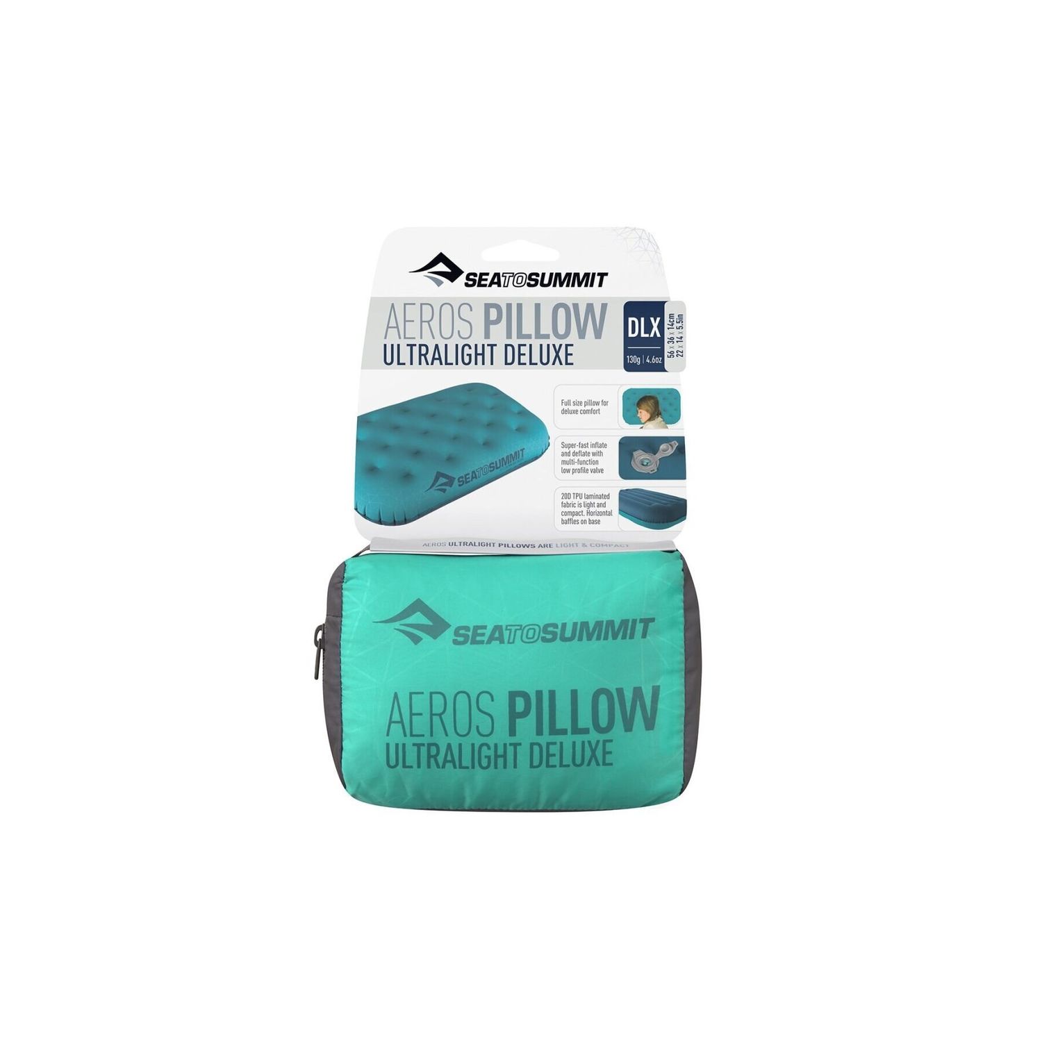 Надувна подушка Sea To Summit Aeros Ultralight Pillow Deluxe, 14х56х36см, Grey (STS APILULDLXGY) - 2 - Robinzon.ua